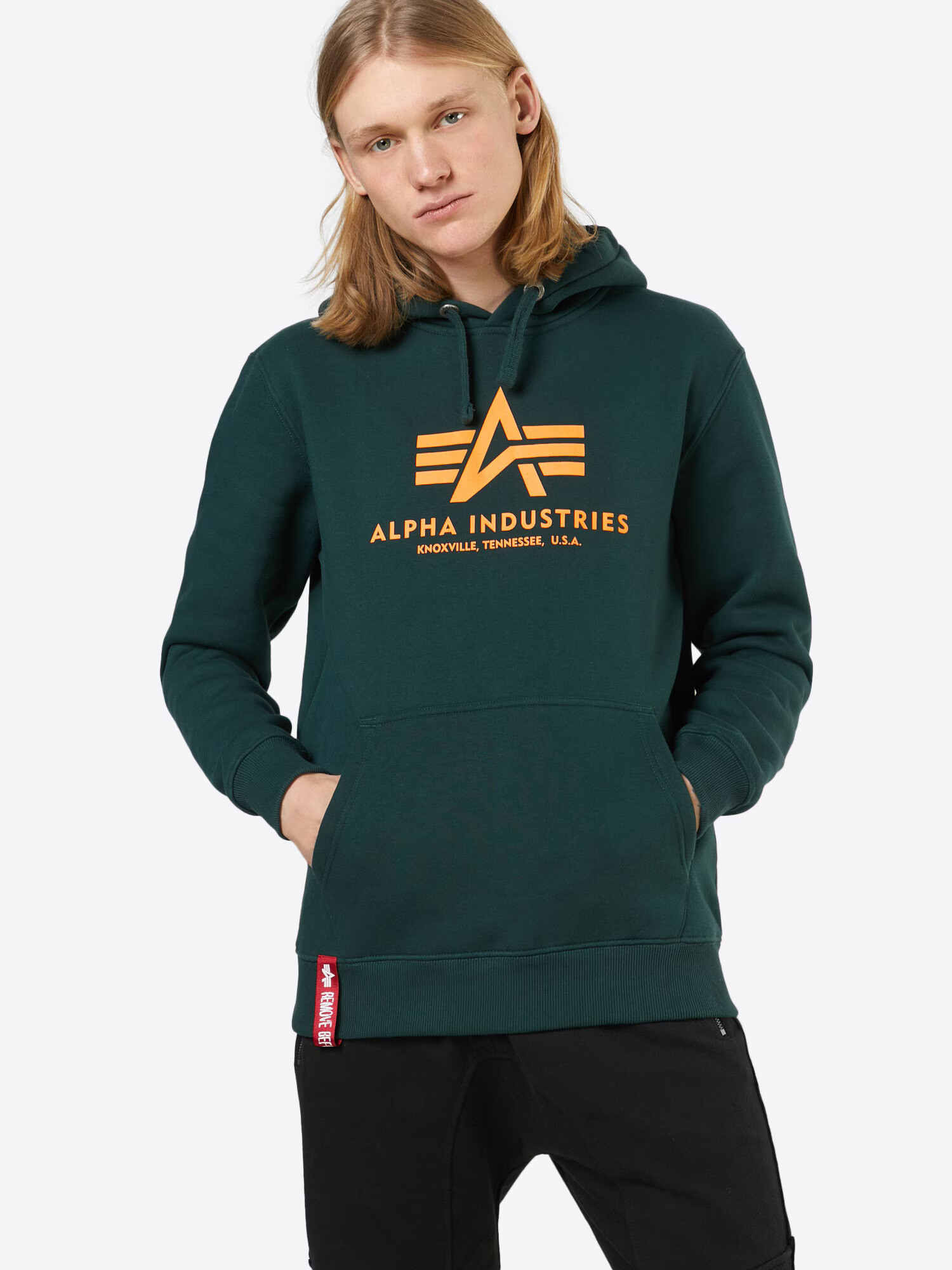 ALPHA INDUSTRIES Majica temno zelena / svetlo oranžna / rdeča / bela - Pepit.si