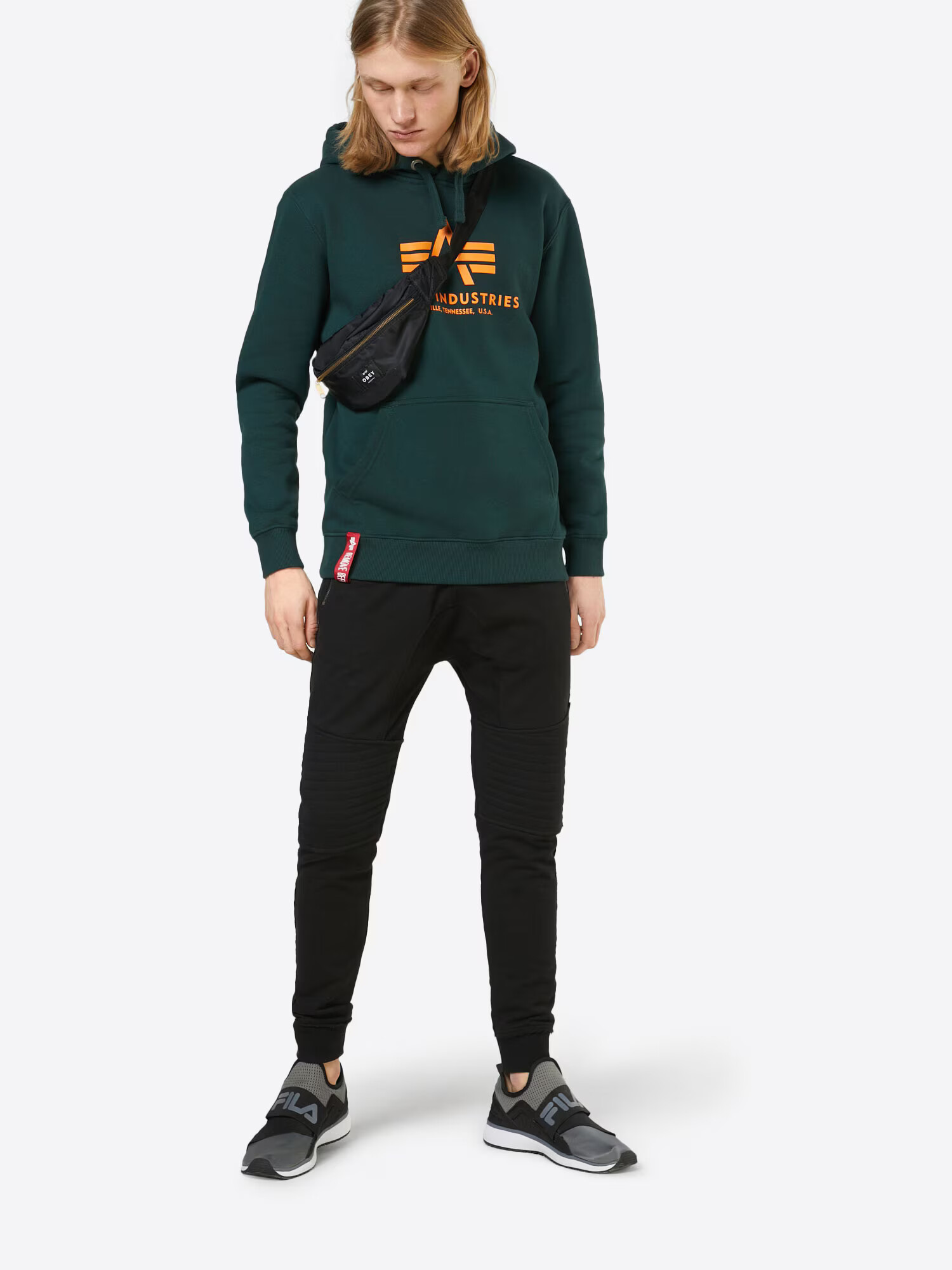 ALPHA INDUSTRIES Majica temno zelena / svetlo oranžna / rdeča / bela - Pepit.si