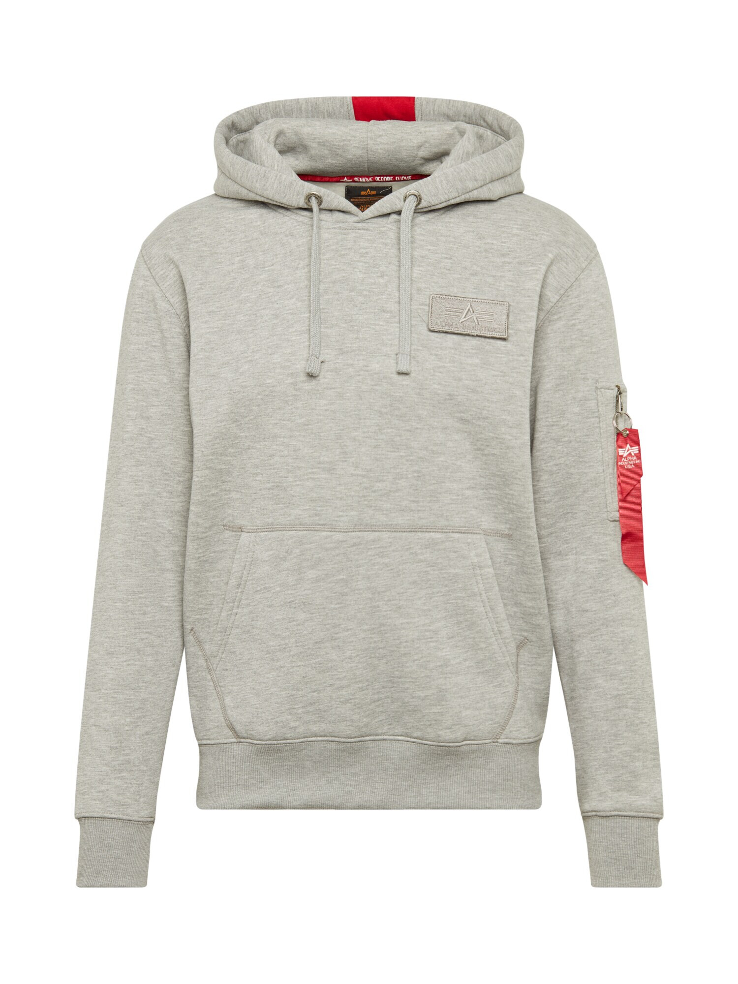 ALPHA INDUSTRIES Majica pegasto siva / ognjeno rdeča / bela - Pepit.si