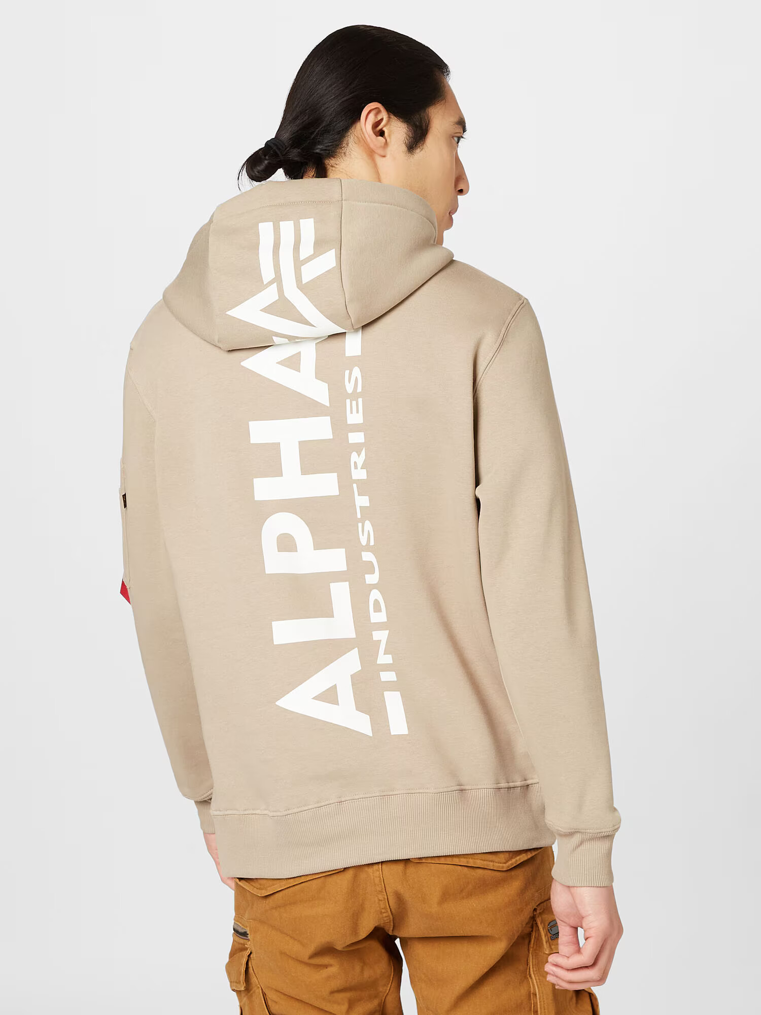 ALPHA INDUSTRIES Majica pesek / rdeča / bela - Pepit.si