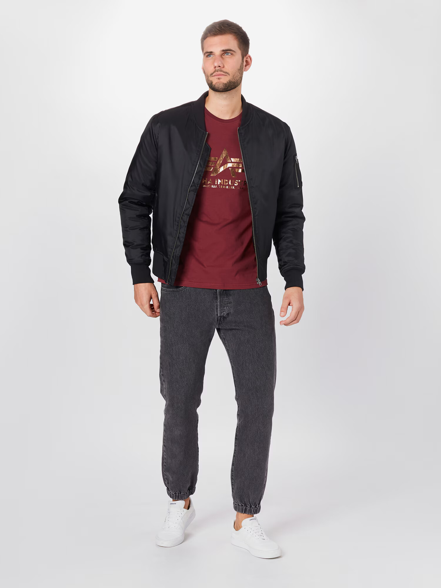 ALPHA INDUSTRIES Majica rožnato zlata / vinsko rdeča - Pepit.si