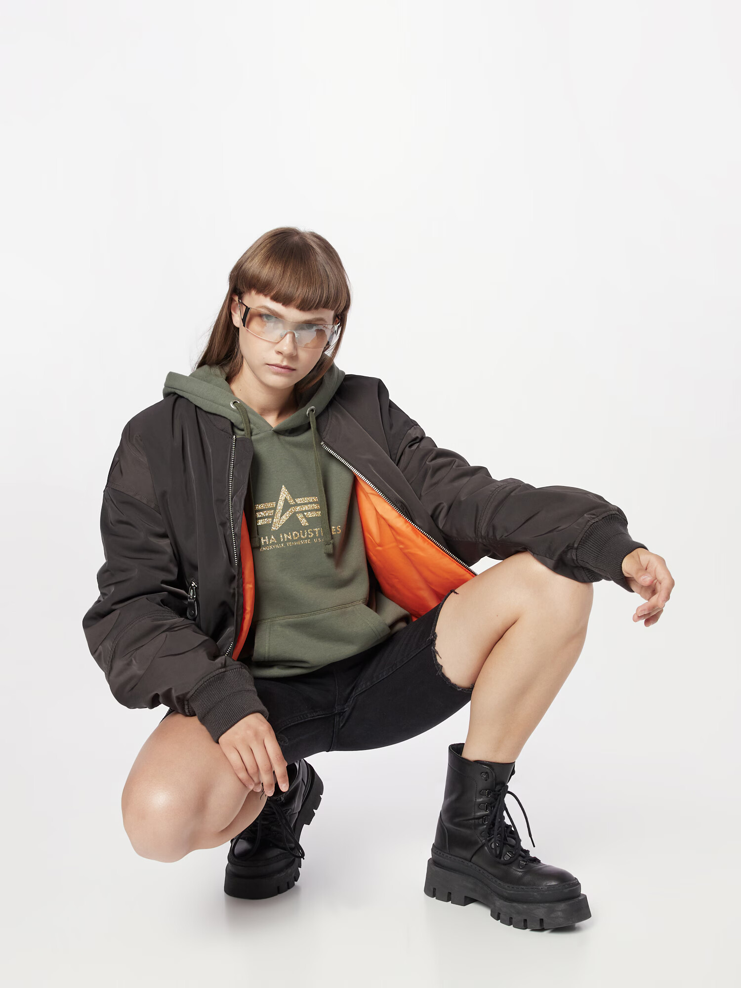 ALPHA INDUSTRIES Majica rumena / kaki / rdeča / bela - Pepit.si