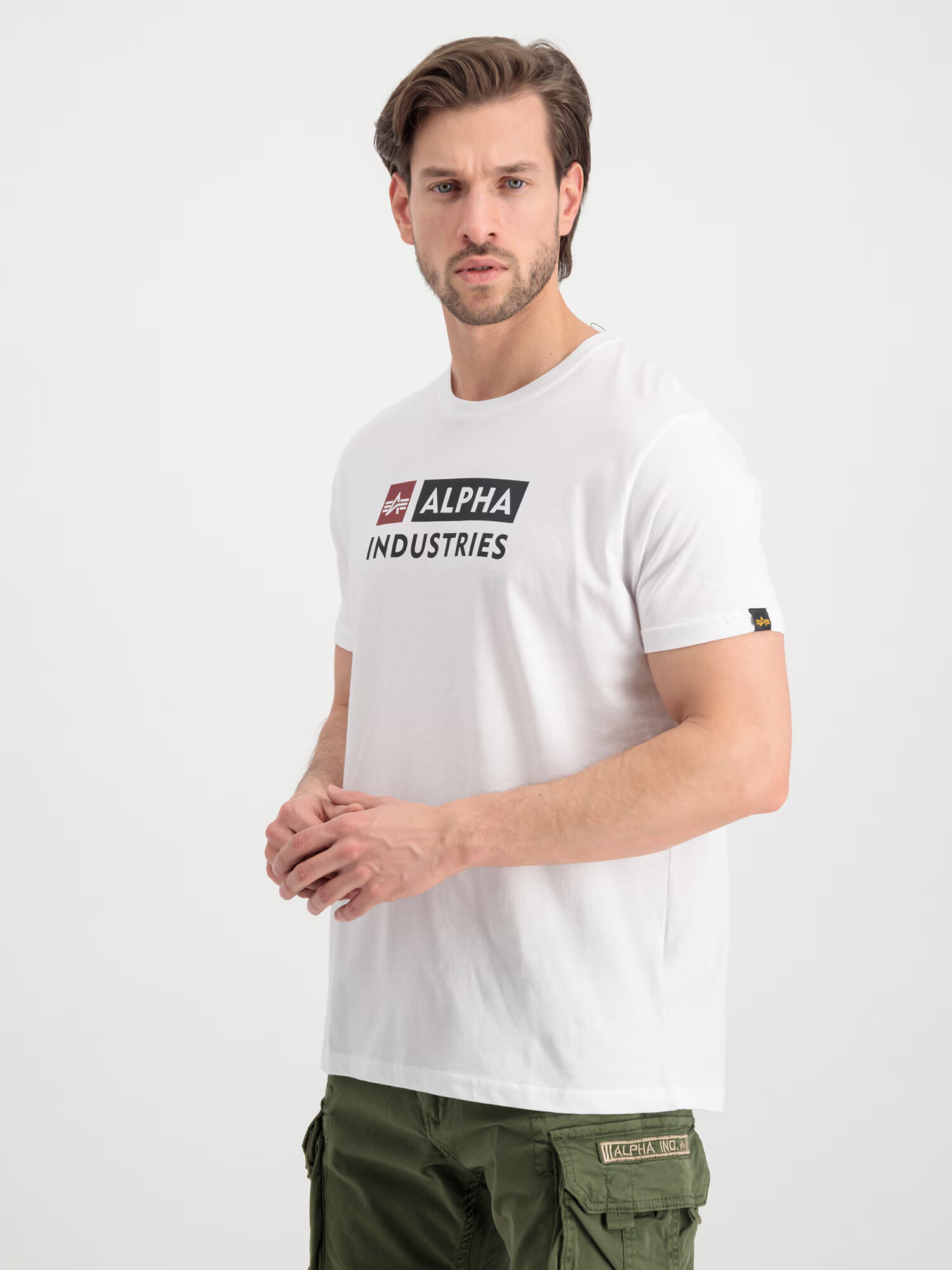 ALPHA INDUSTRIES Majica temno rjava / črna / bela - Pepit.si