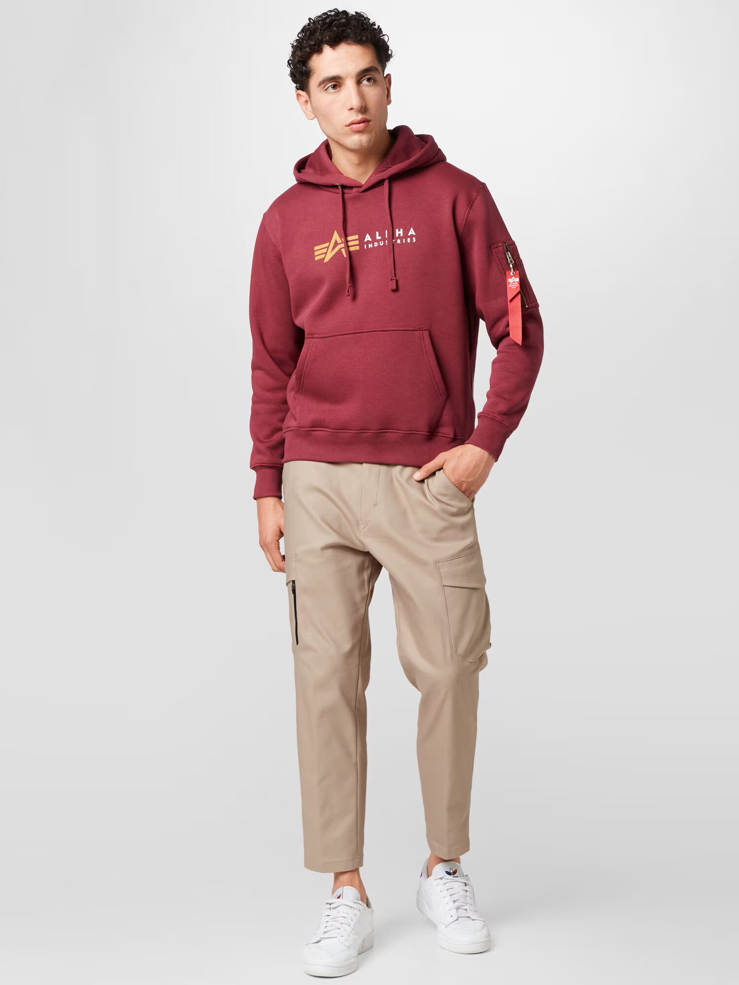 ALPHA INDUSTRIES Majica temno rumena / burgund / bela - Pepit.si