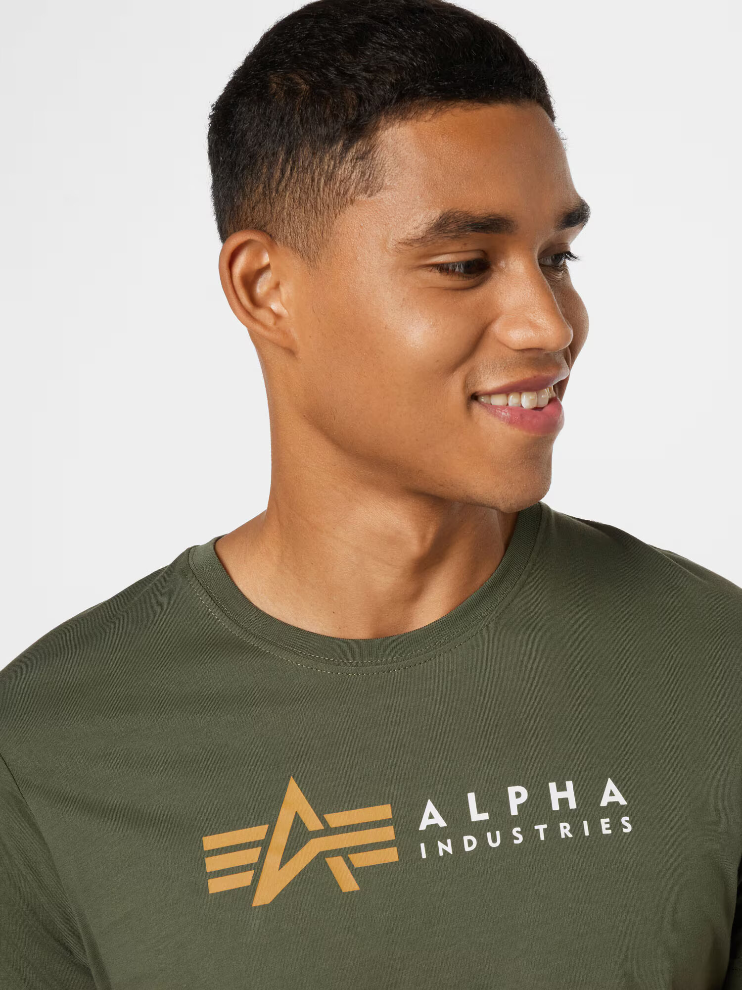 ALPHA INDUSTRIES Majica zlato-rumena / temno zelena / bela - Pepit.si