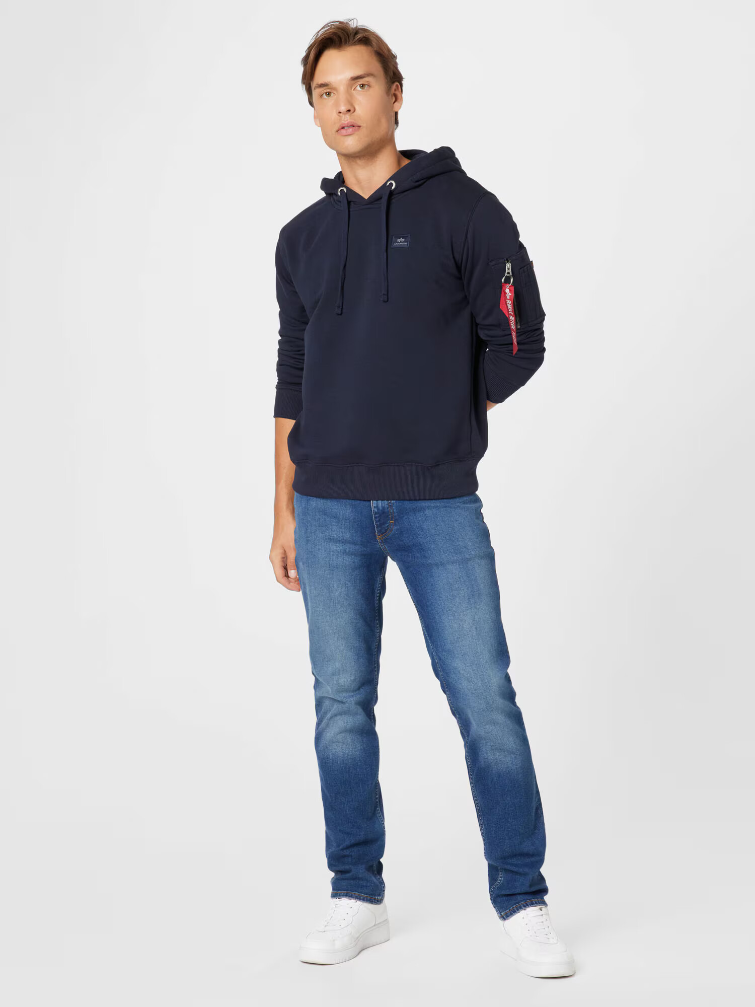 ALPHA INDUSTRIES Majica 'X-Fit' nočno modra / melona / bela - Pepit.si