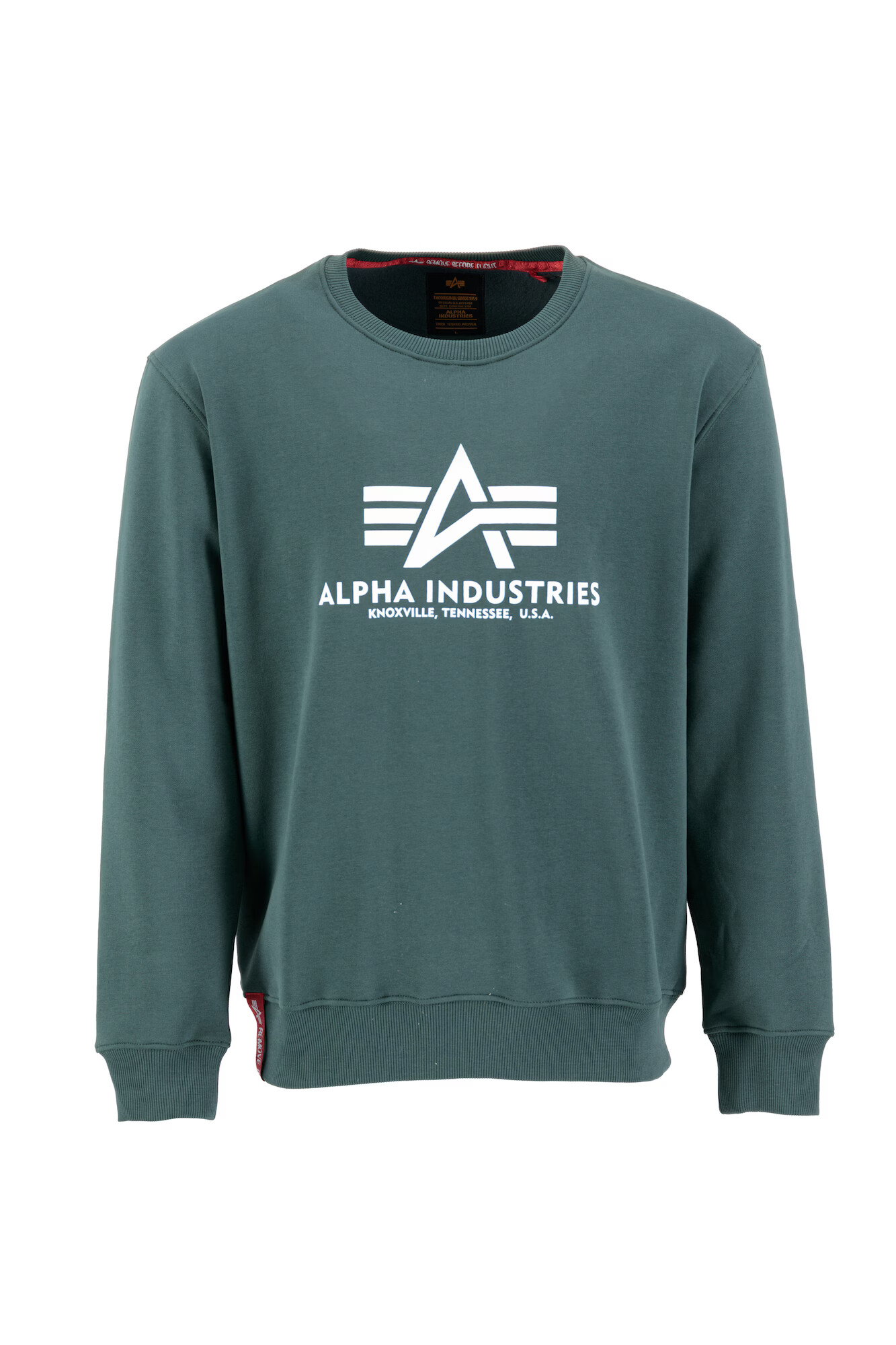 ALPHA INDUSTRIES Majica temno zelena / bela - Pepit.si