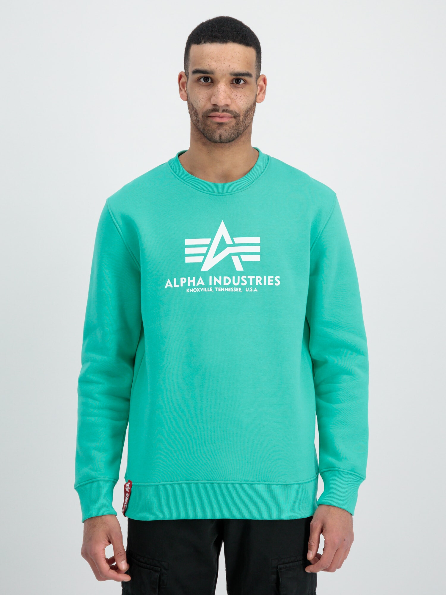 ALPHA INDUSTRIES Majica zelena / bela - Pepit.si