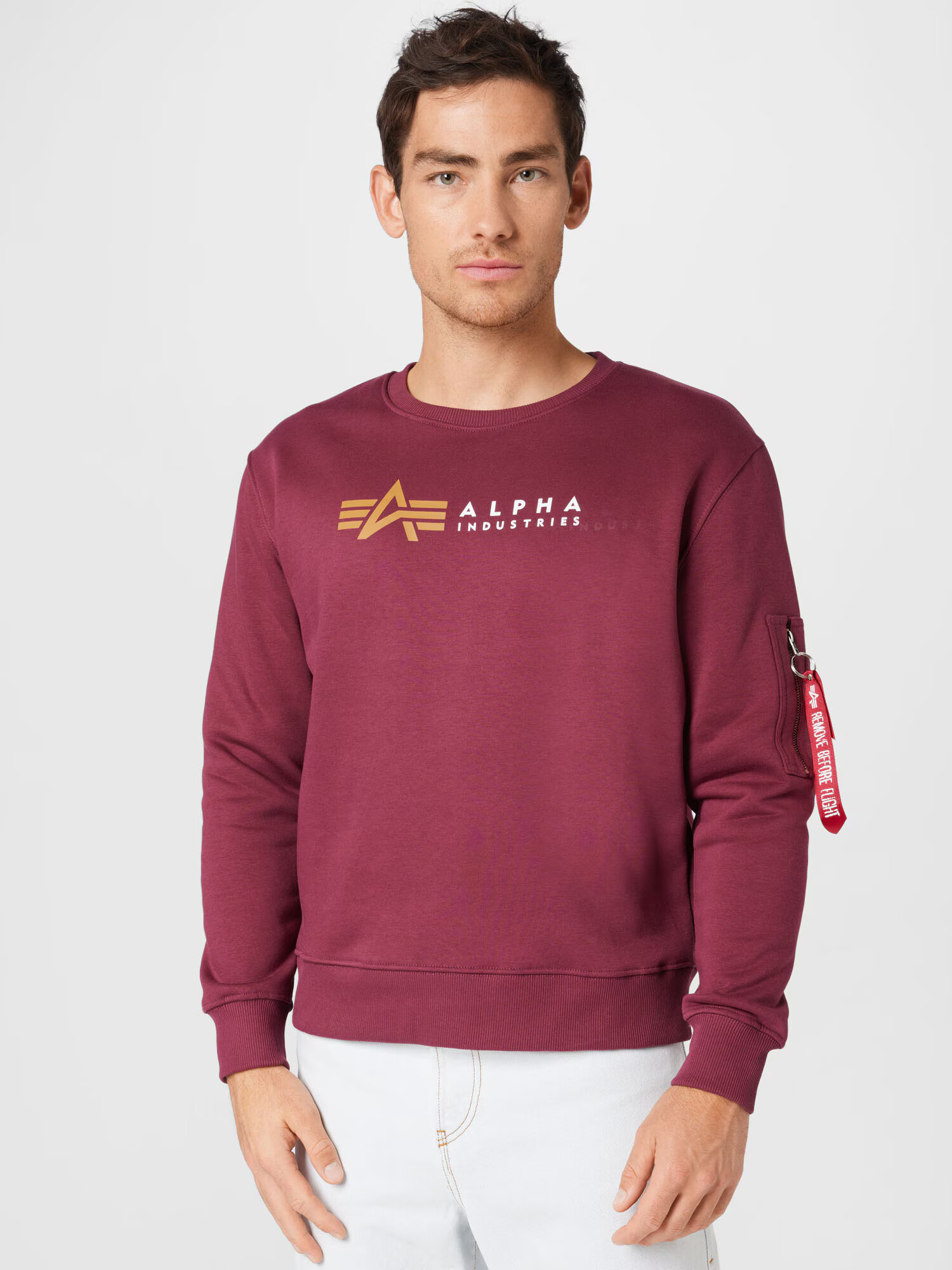 ALPHA INDUSTRIES Majica zlato-rumena / burgund / bela - Pepit.si