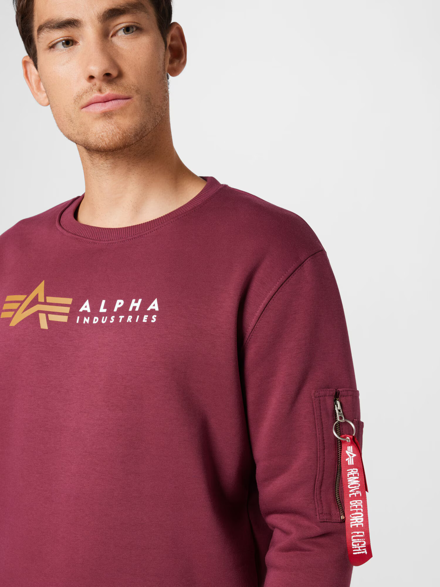 ALPHA INDUSTRIES Majica zlato-rumena / burgund / bela - Pepit.si