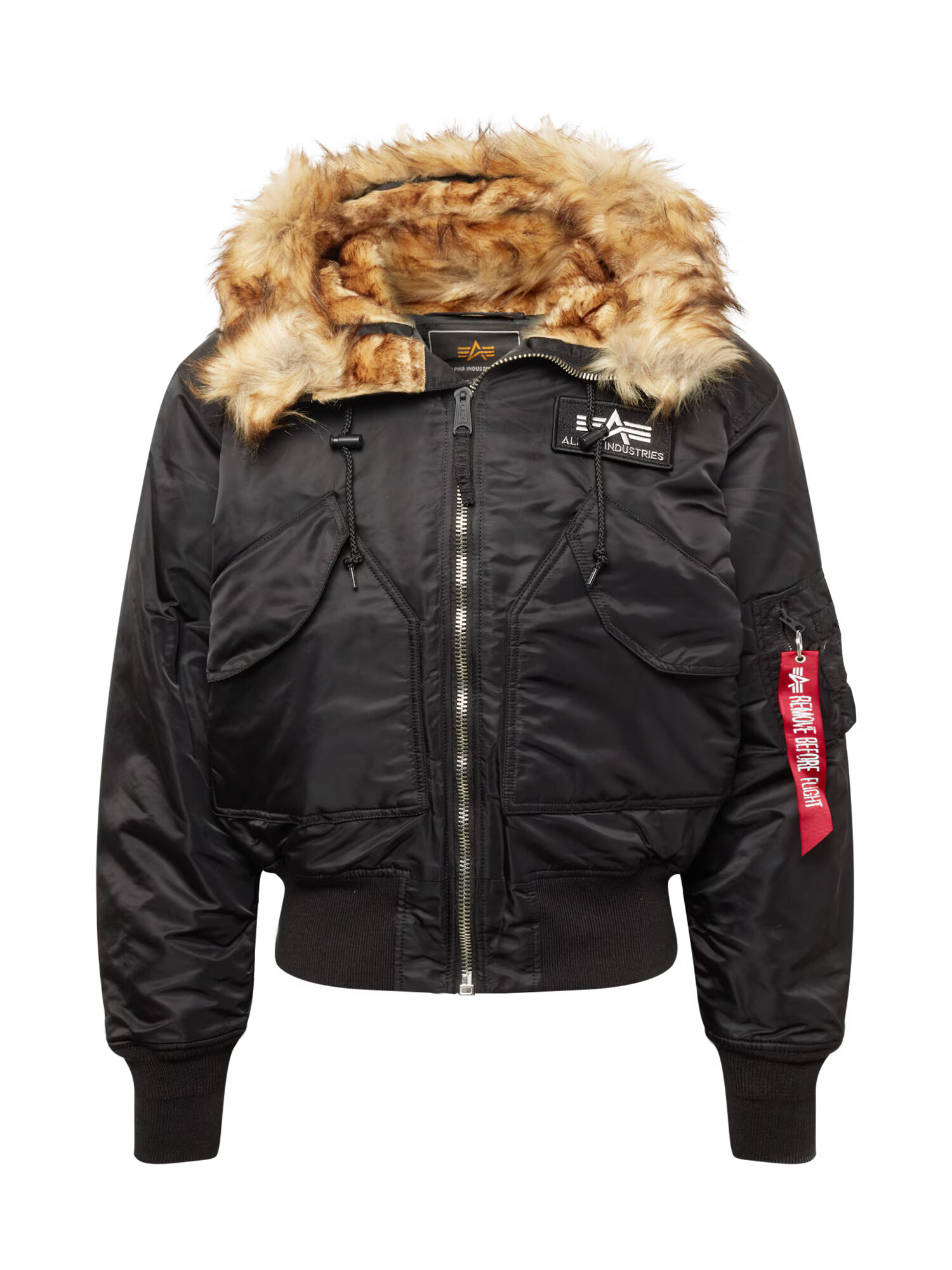 ALPHA INDUSTRIES Prehodna jakna '45P' črna / bela / konjak - Pepit.si