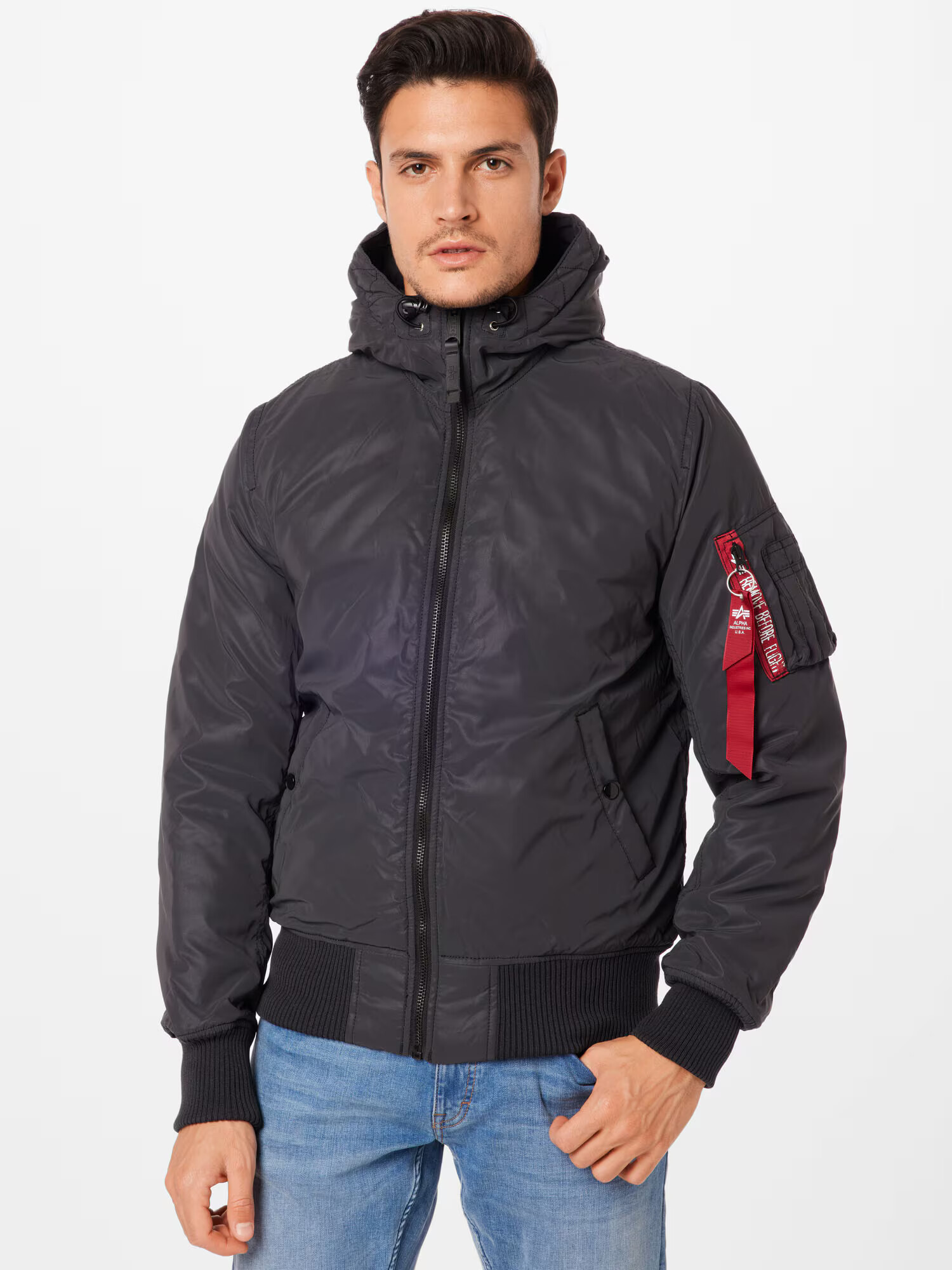 ALPHA INDUSTRIES Prehodna jakna rdeča / črna / bela - Pepit.si