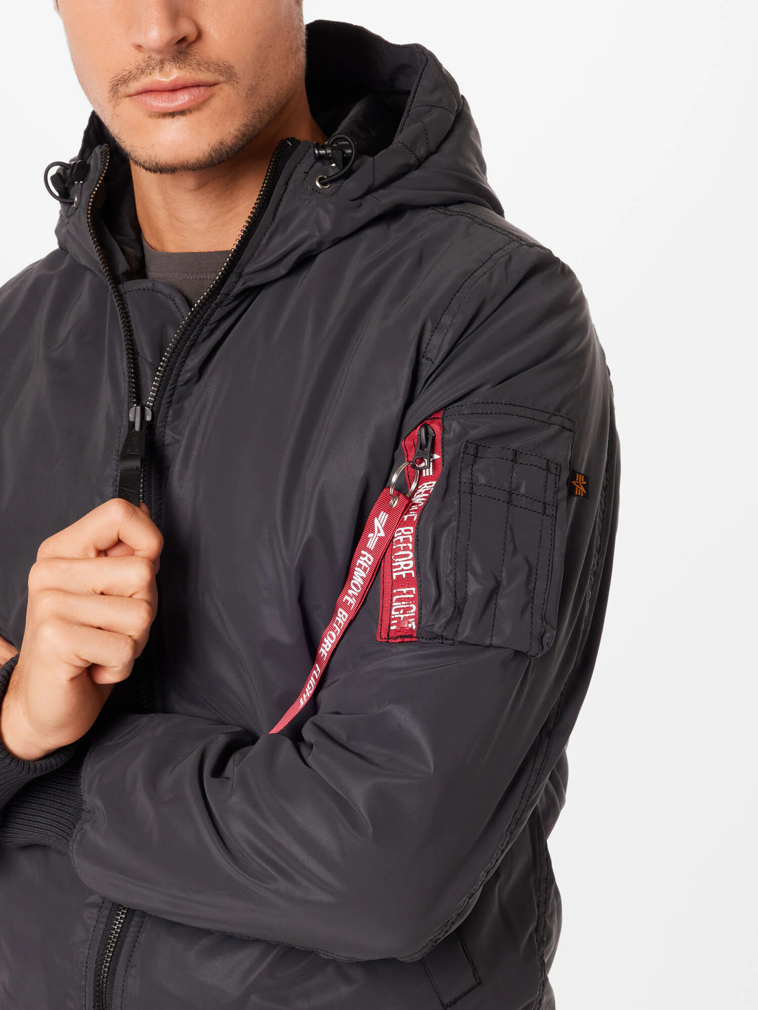 ALPHA INDUSTRIES Prehodna jakna rdeča / črna / bela - Pepit.si