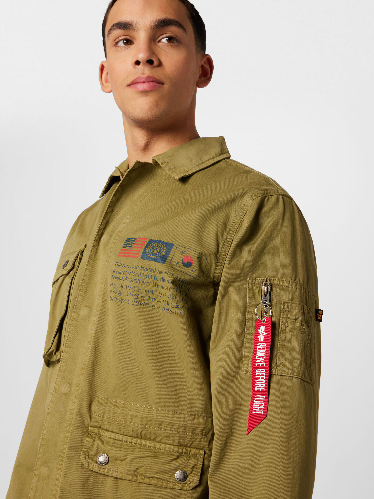 ALPHA INDUSTRIES Prehodna jakna encijan / oliva / oranžna / živo rdeča - Pepit.si