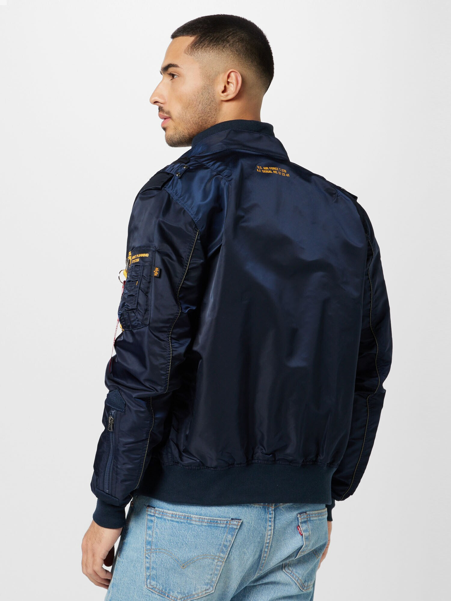 ALPHA INDUSTRIES Prehodna jakna 'Falcon II' mornarska / rumena / črna - Pepit.si