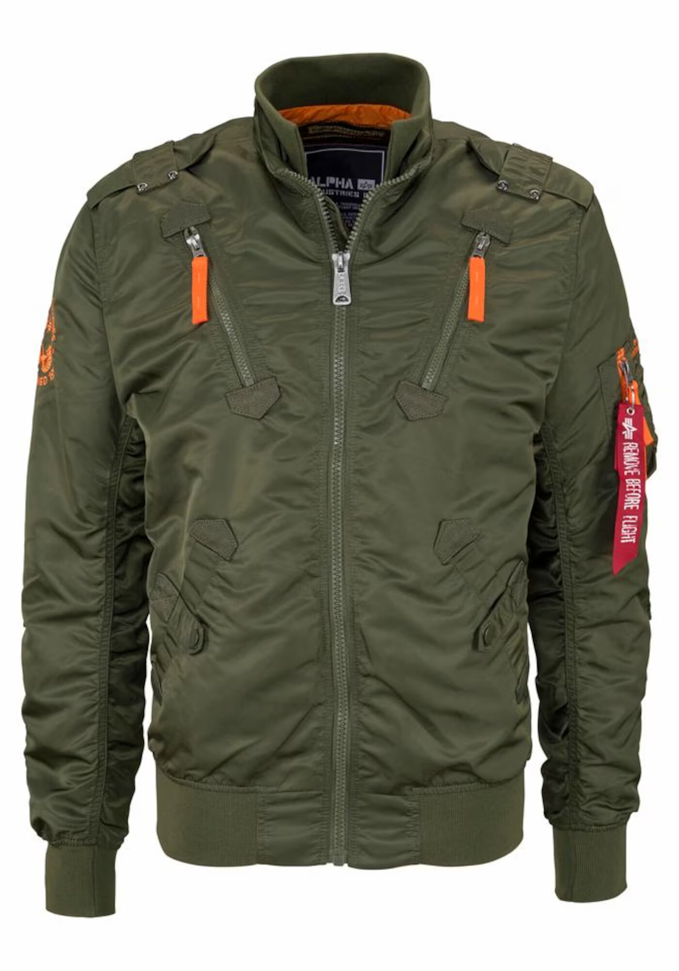 ALPHA INDUSTRIES Prehodna jakna 'Falcon II' temno zelena / oranžna - Pepit.si