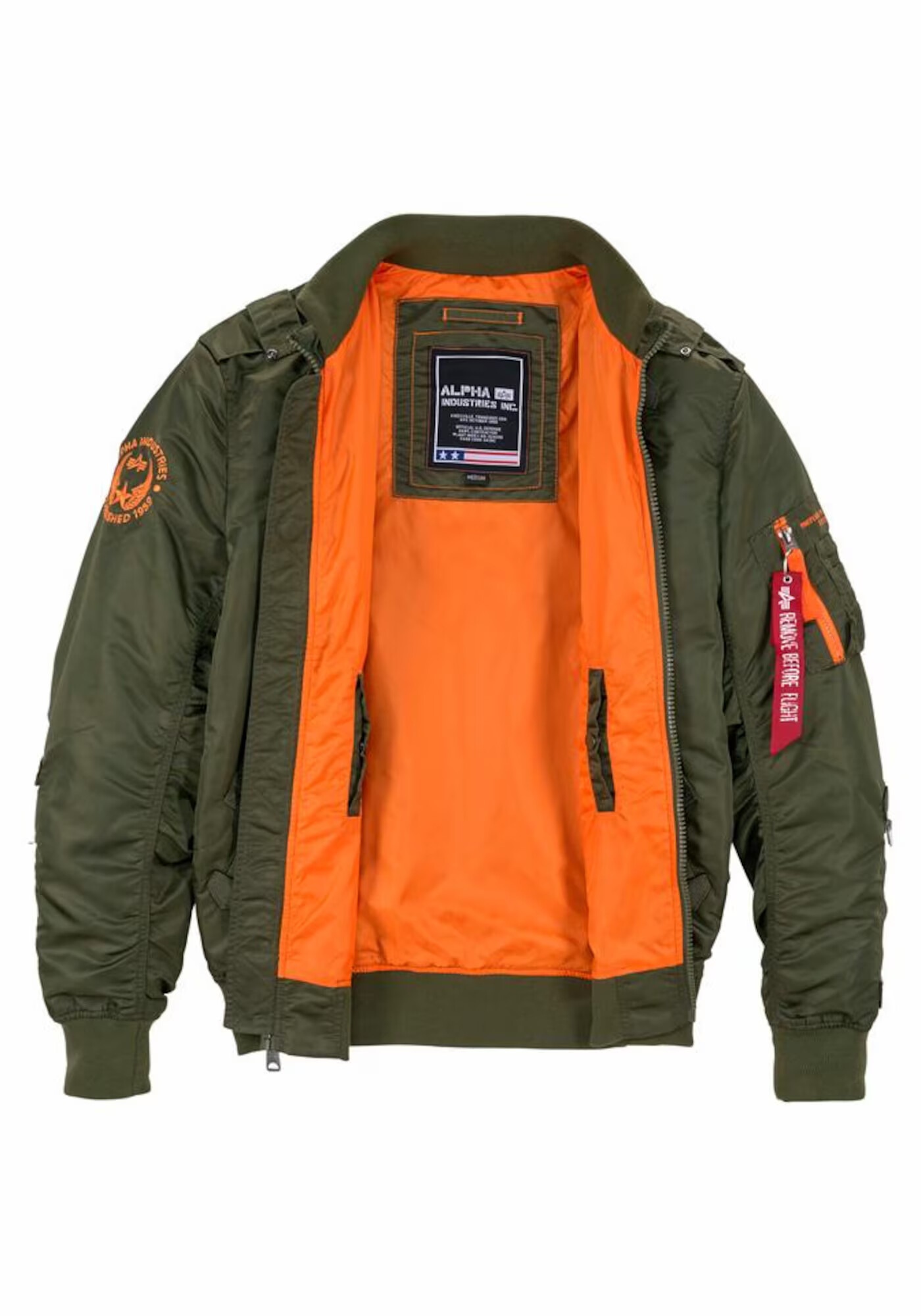 ALPHA INDUSTRIES Prehodna jakna 'Falcon II' temno zelena / oranžna - Pepit.si