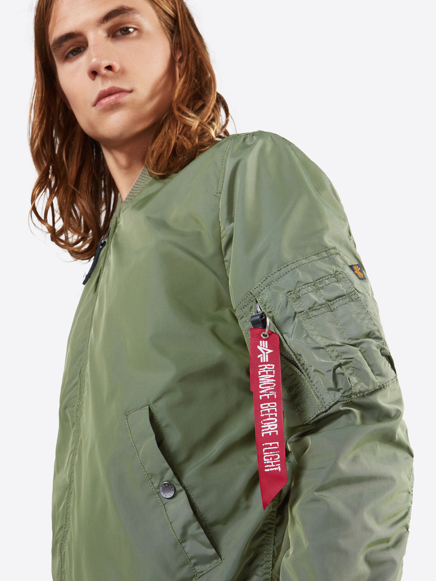 ALPHA INDUSTRIES Prehodna jakna kaki / rdeča / bela - Pepit.si