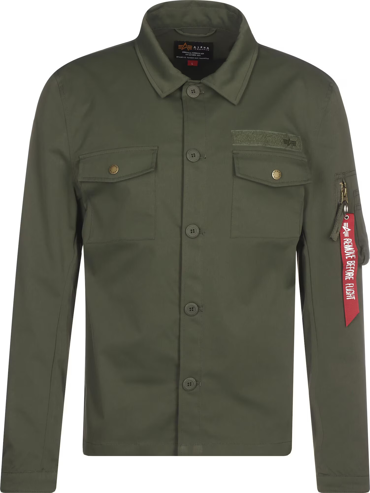 ALPHA INDUSTRIES Prehodna jakna kaki / rdeča / bela - Pepit.si