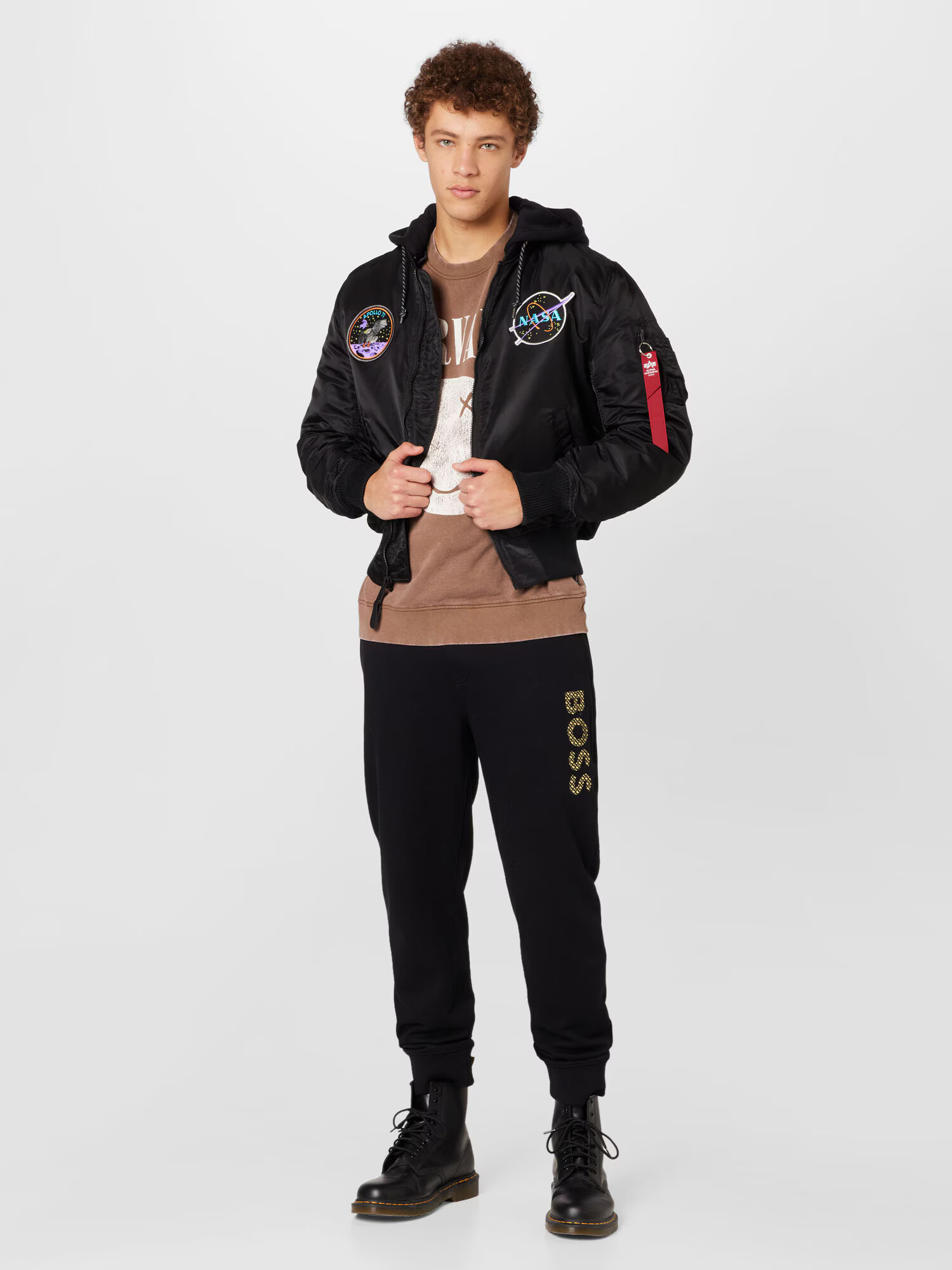 ALPHA INDUSTRIES Prehodna jakna lila / rdeča / črna / bela - Pepit.si