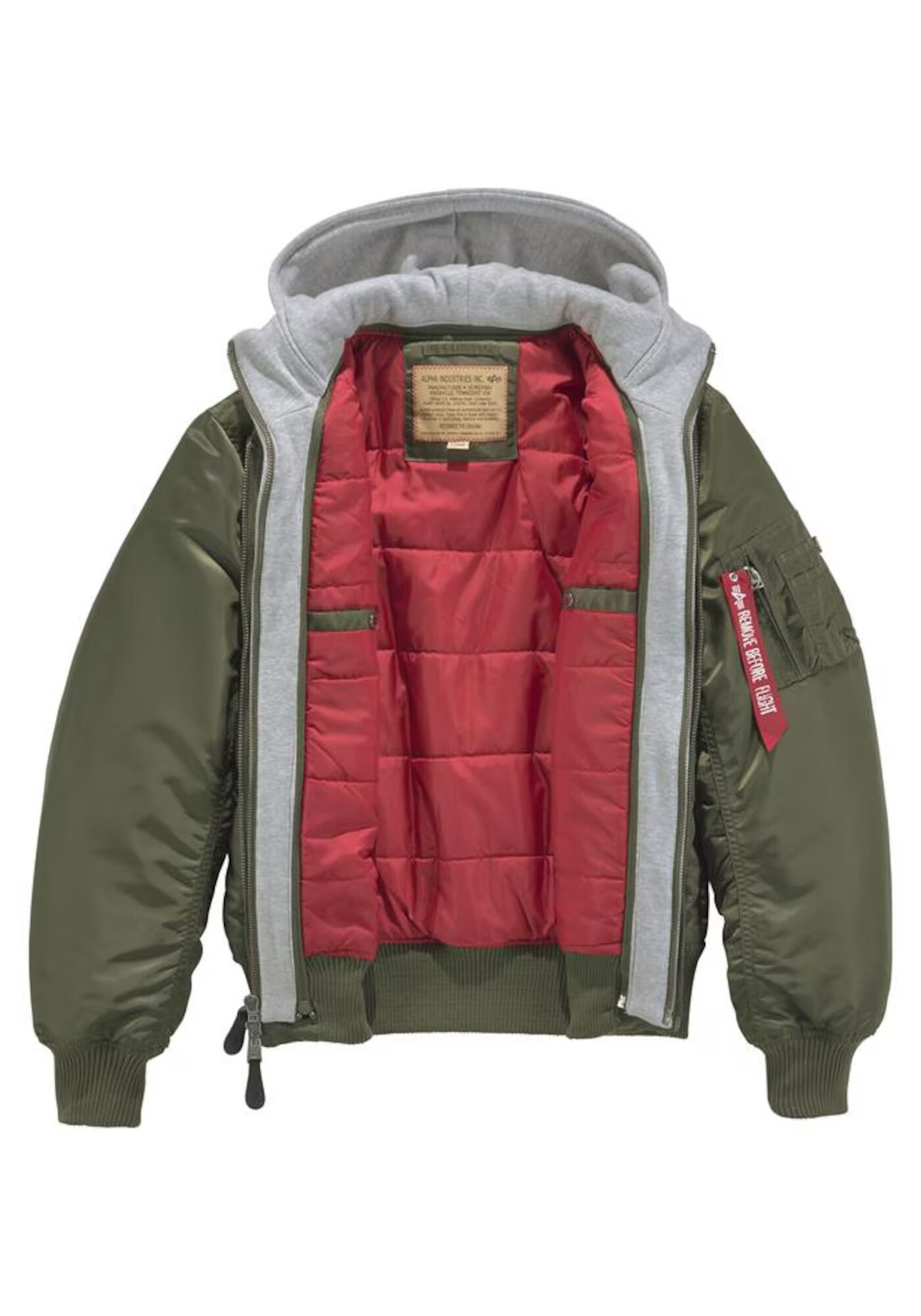 ALPHA INDUSTRIES Prehodna jakna 'MA-1 D-Tec' pegasto siva / oliva - Pepit.si