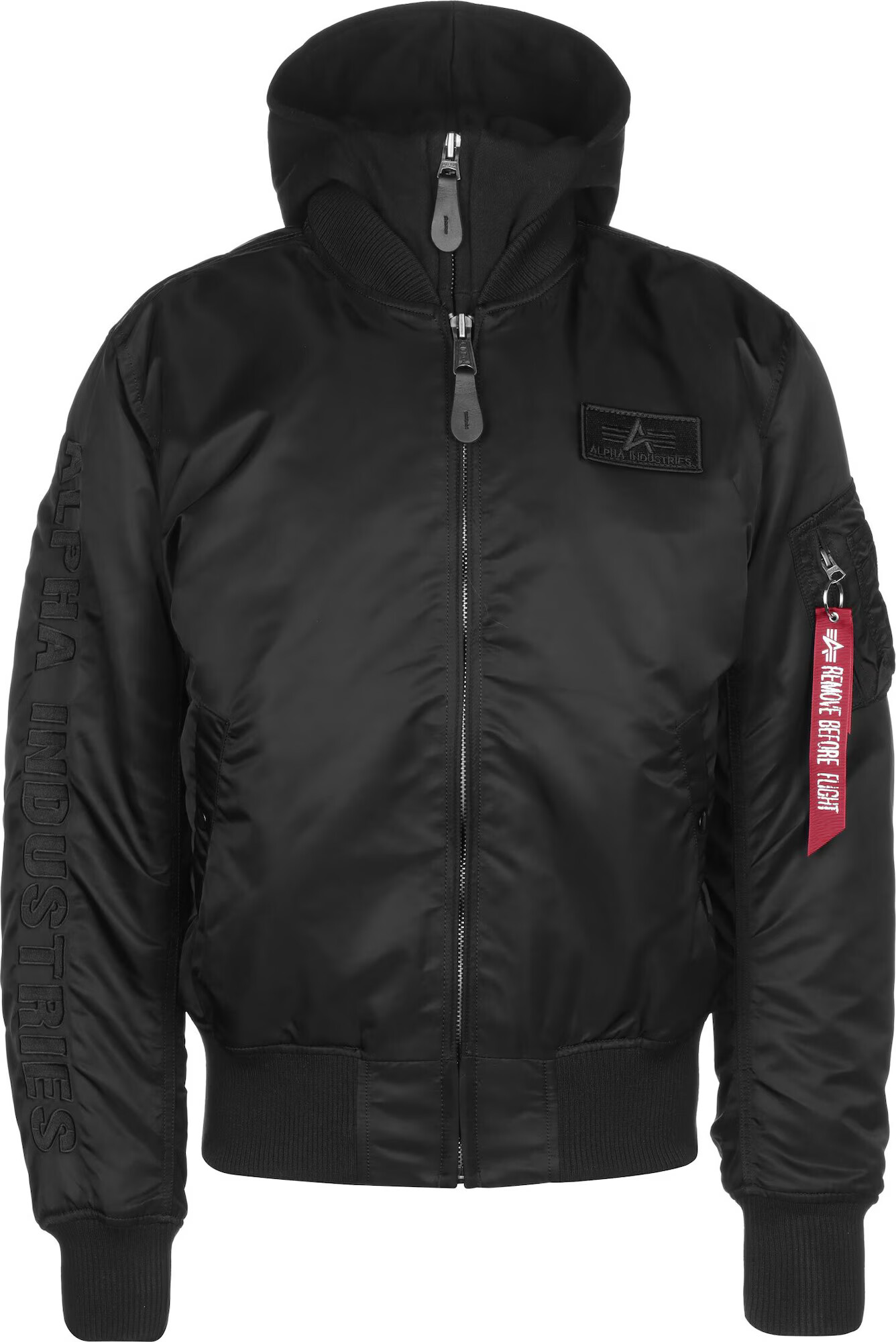 ALPHA INDUSTRIES Prehodna jakna 'MA-1 D-Tec SE' rdeča / črna / bela - Pepit.si