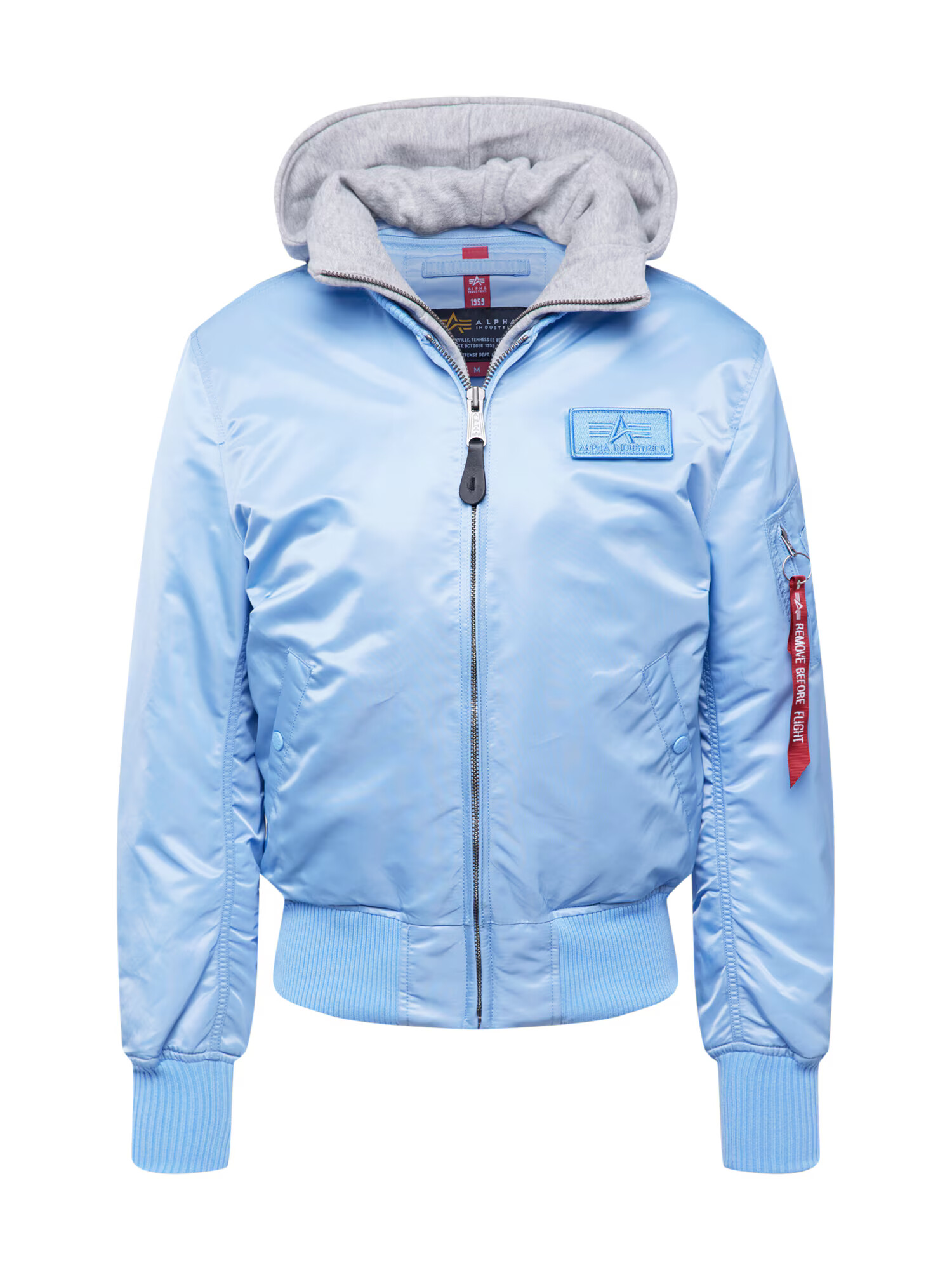 ALPHA INDUSTRIES Prehodna jakna svetlo modra / pegasto siva / rdeča / bela - Pepit.si