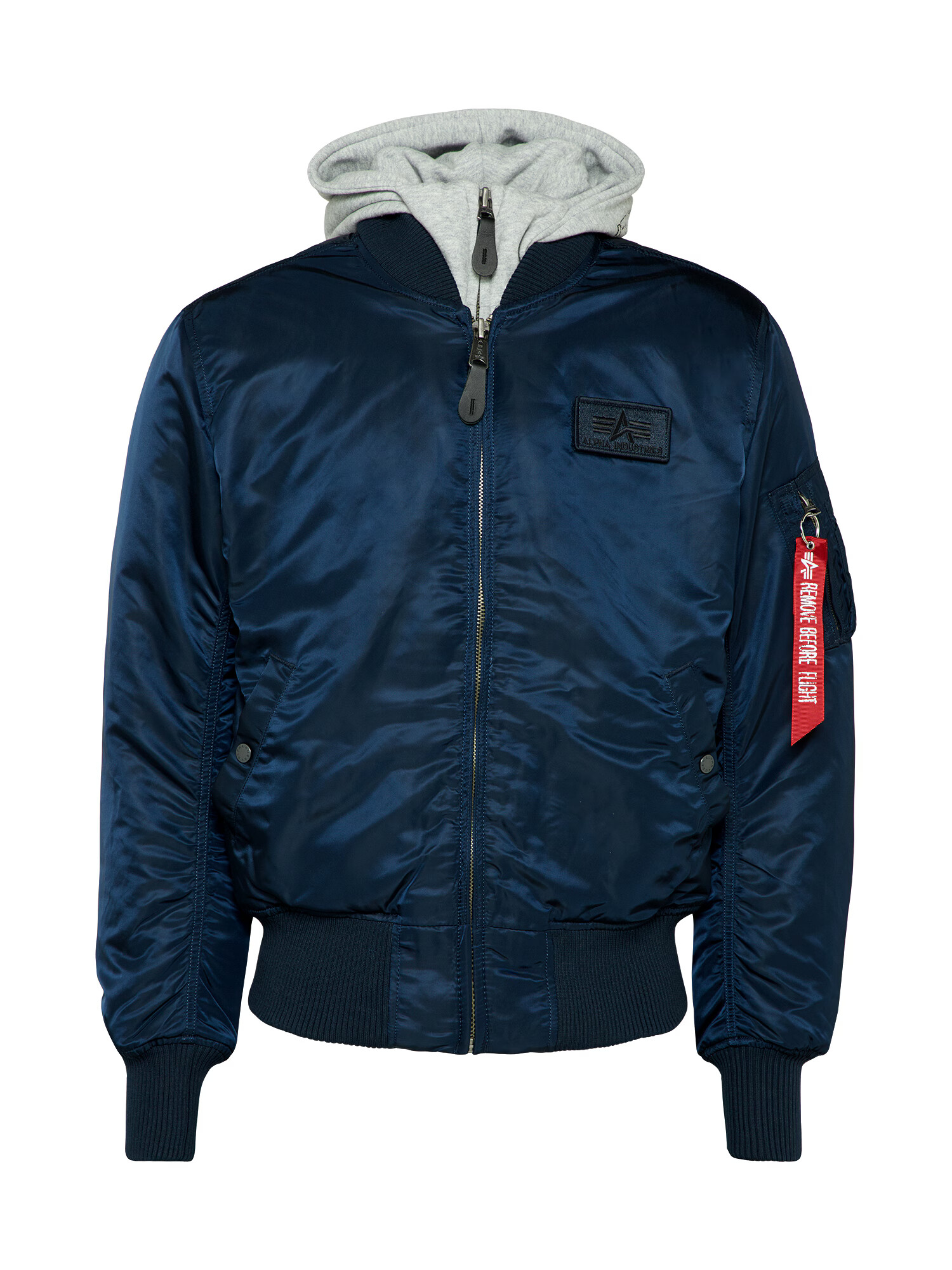 ALPHA INDUSTRIES Prehodna jakna 'MA-1 D-Tec' temno modra / svetlo siva / rdeča / črna - Pepit.si