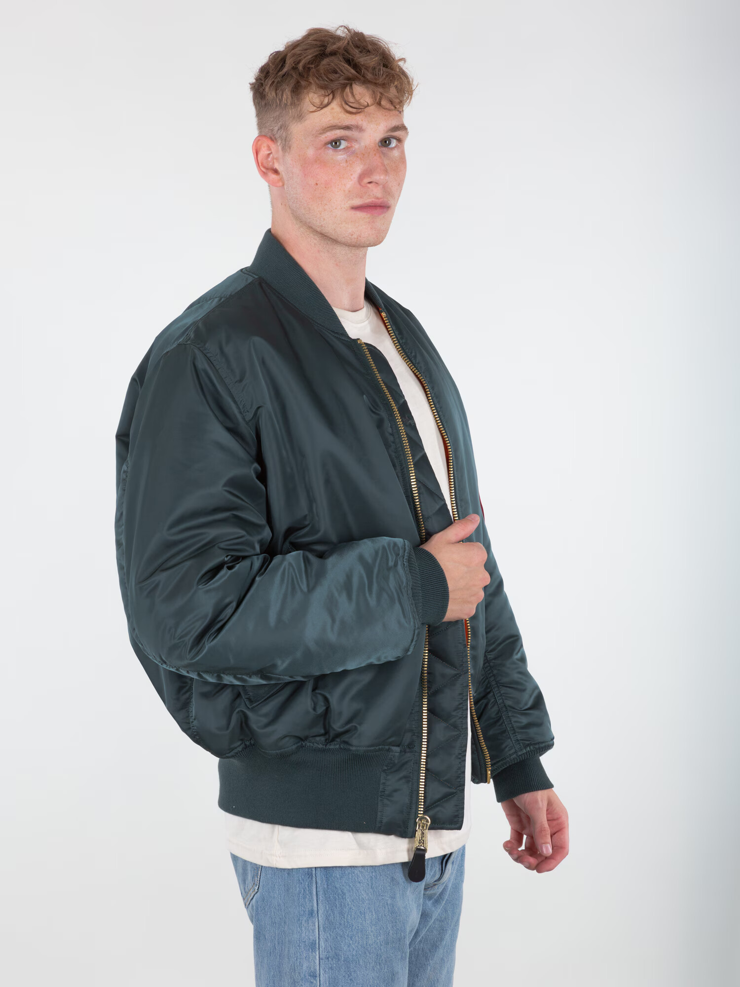 ALPHA INDUSTRIES Prehodna jakna kaki / oranžna - Pepit.si