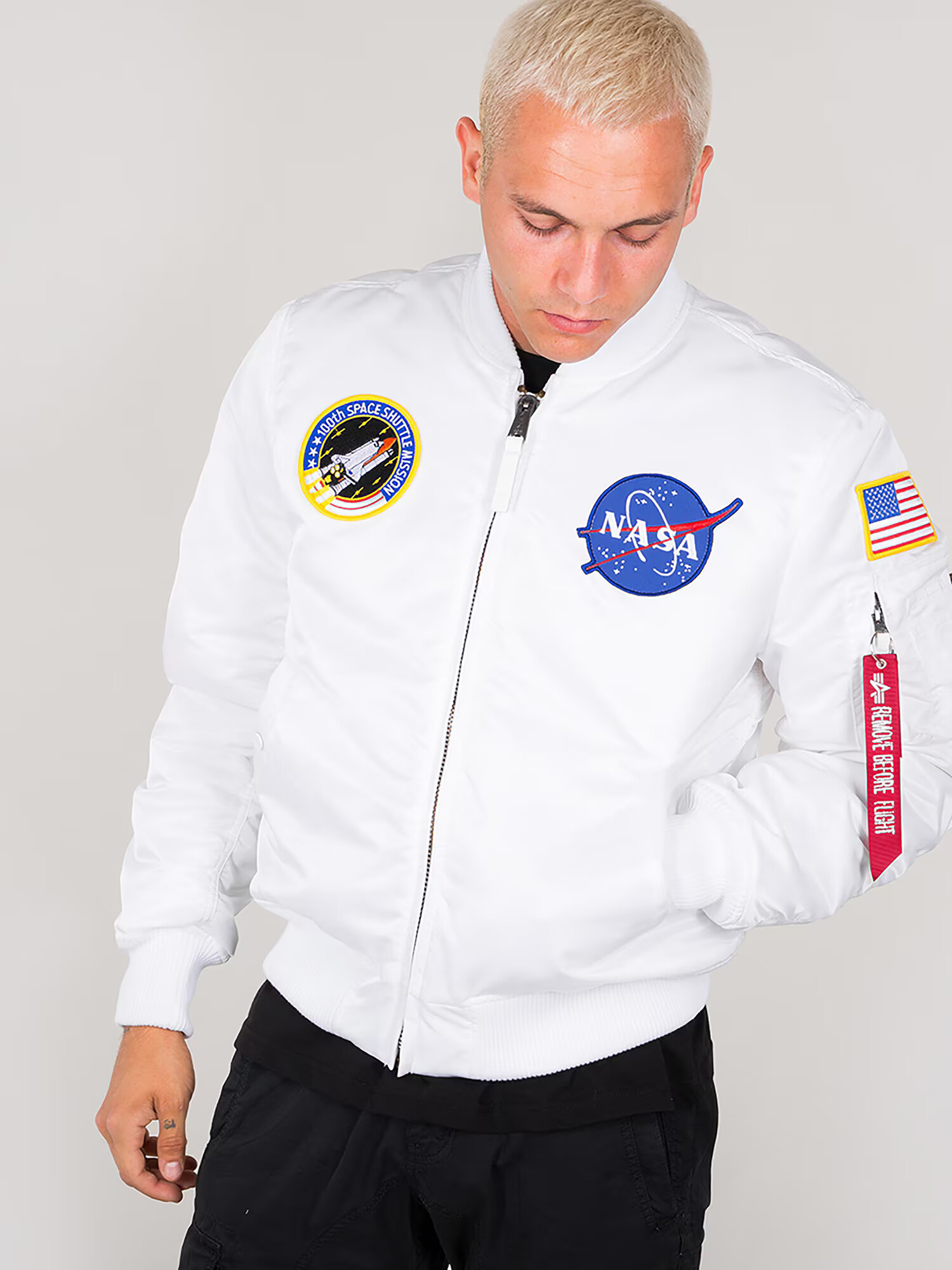 ALPHA INDUSTRIES Prehodna jakna 'MA-1 VF NASA' mešane barve / bela - Pepit.si