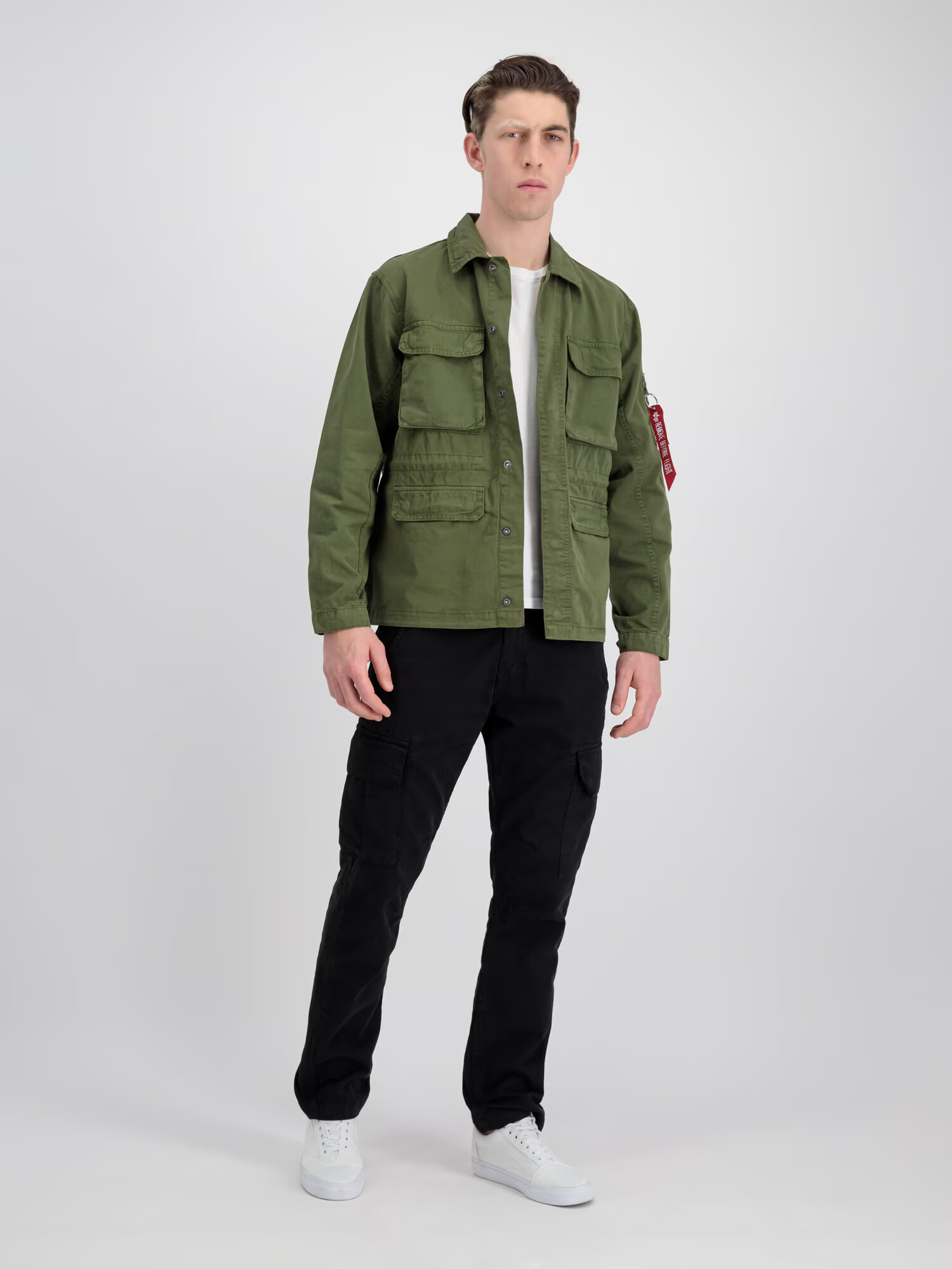 ALPHA INDUSTRIES Prehodna jakna oliva / krvavo rdeča / bela - Pepit.si