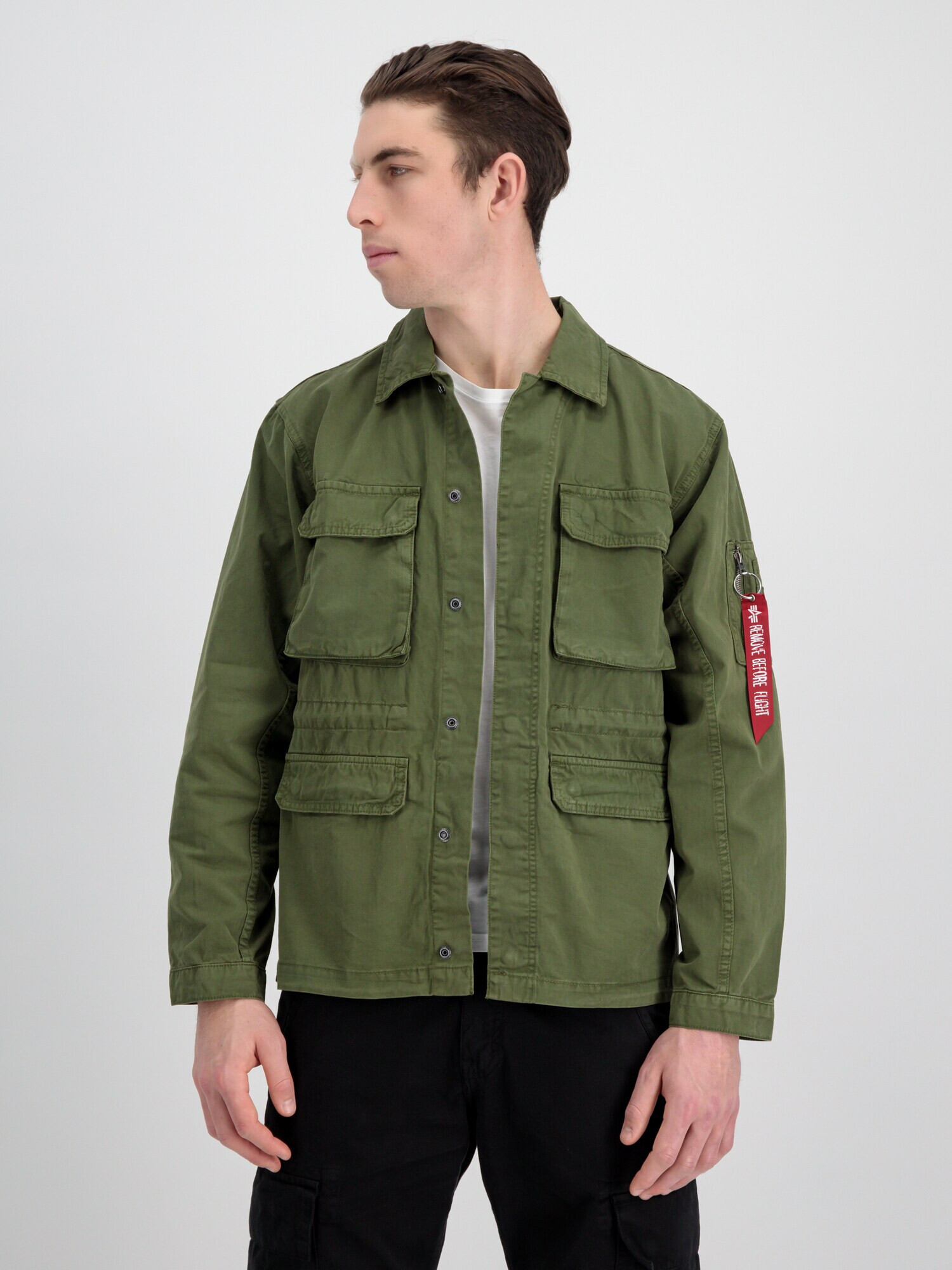 ALPHA INDUSTRIES Prehodna jakna oliva / krvavo rdeča / bela - Pepit.si