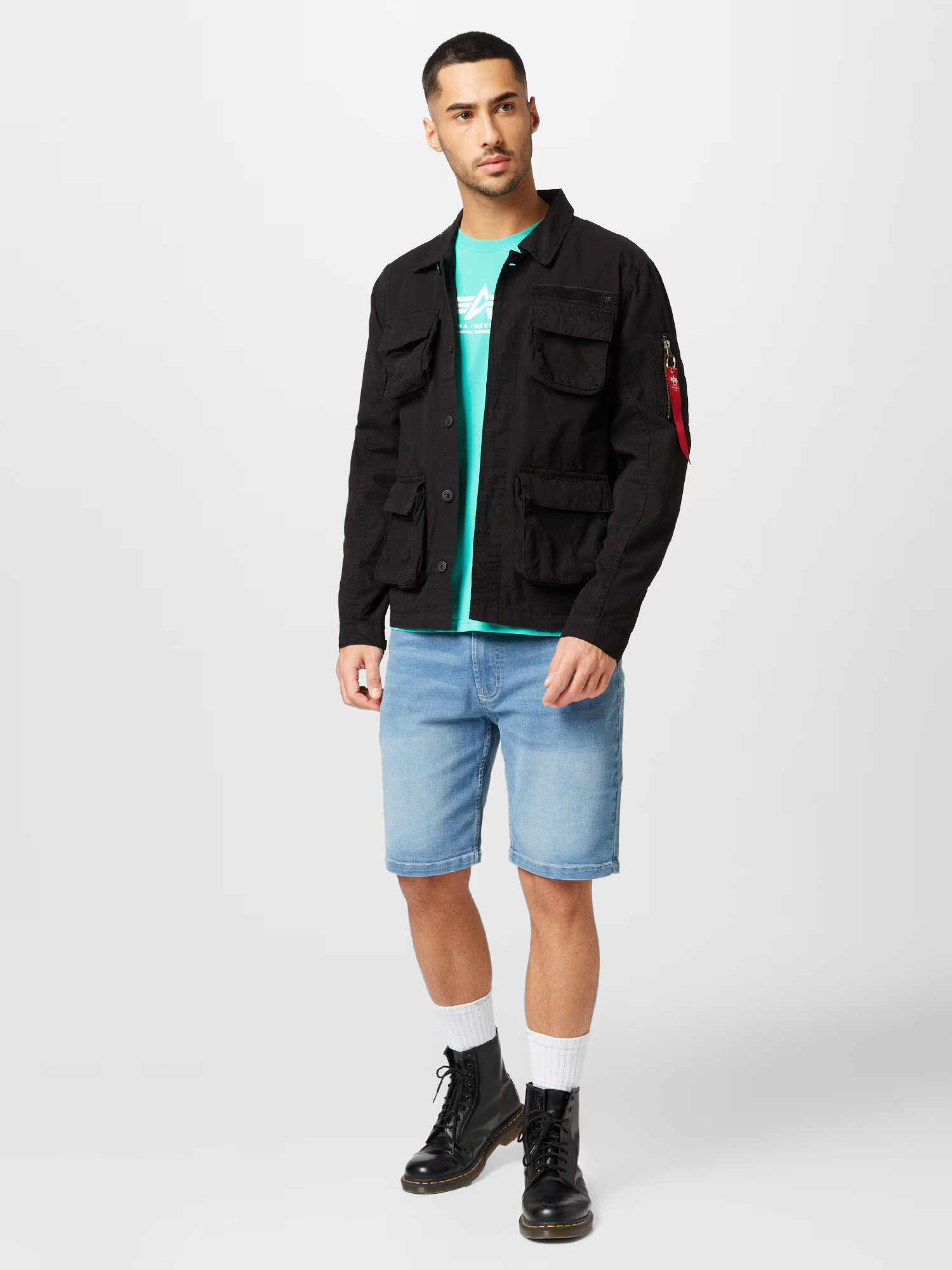 ALPHA INDUSTRIES Prehodna jakna rdeča / črna / bela - Pepit.si