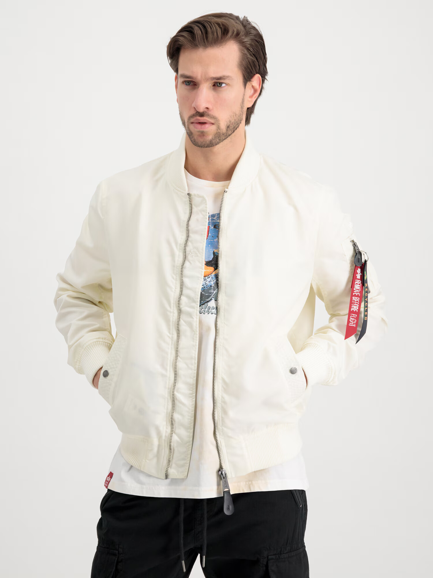 ALPHA INDUSTRIES Prehodna jakna temno rdeča / črna / bela / volneno bela - Pepit.si