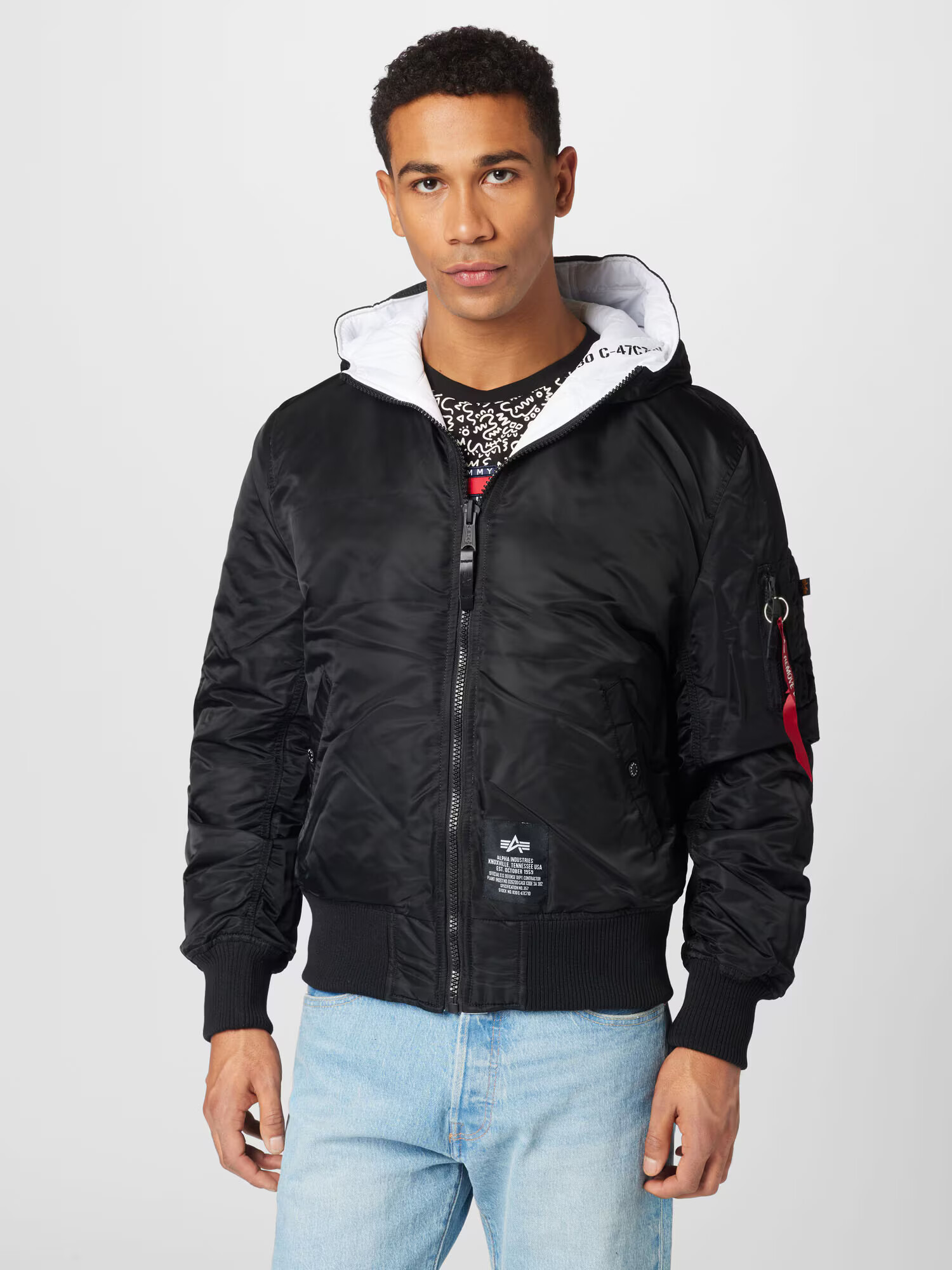 ALPHA INDUSTRIES Zimska jakna črna / bela - Pepit.si