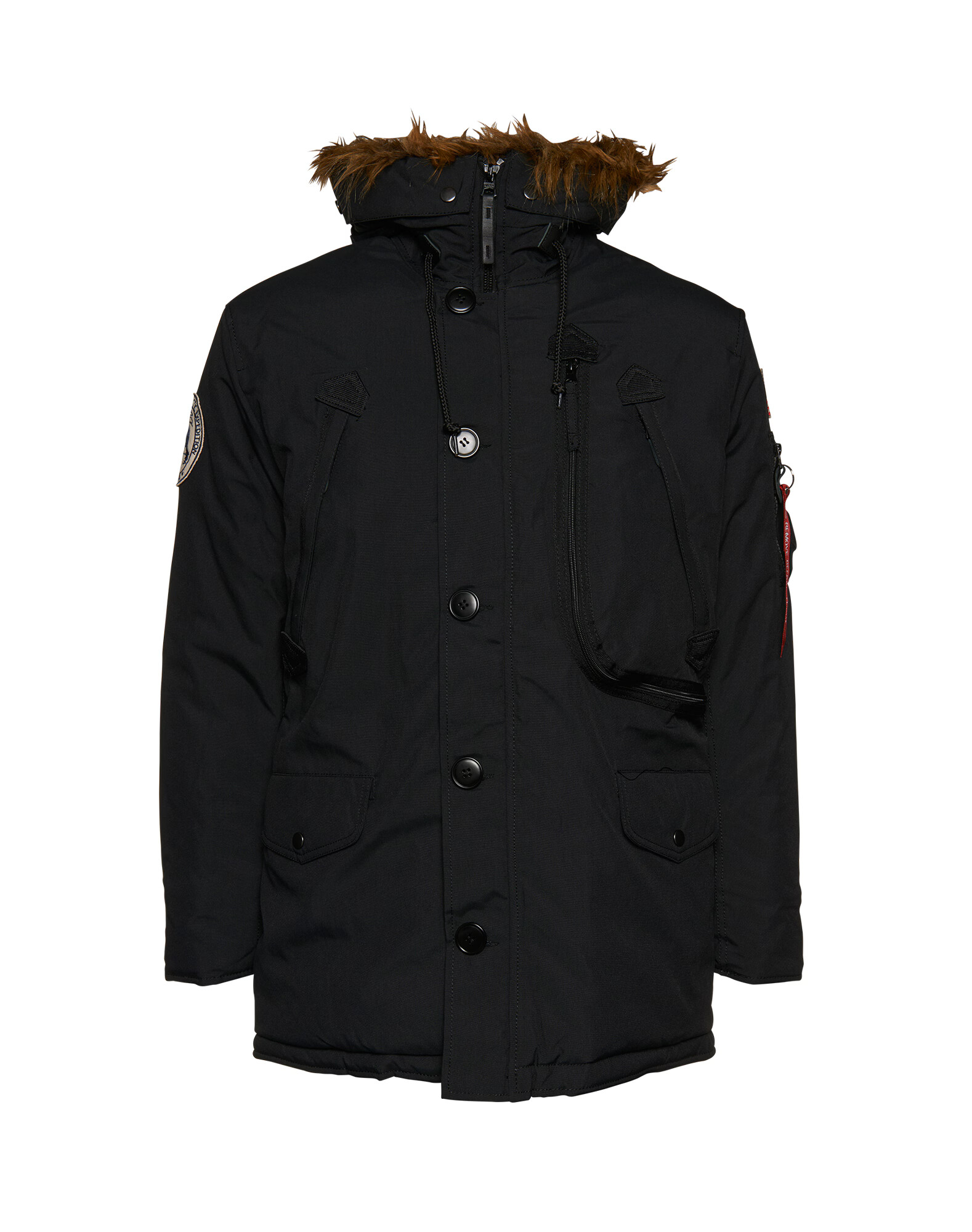 ALPHA INDUSTRIES Zimska jakna 'Polar' rdeča / črna / bela - Pepit.si