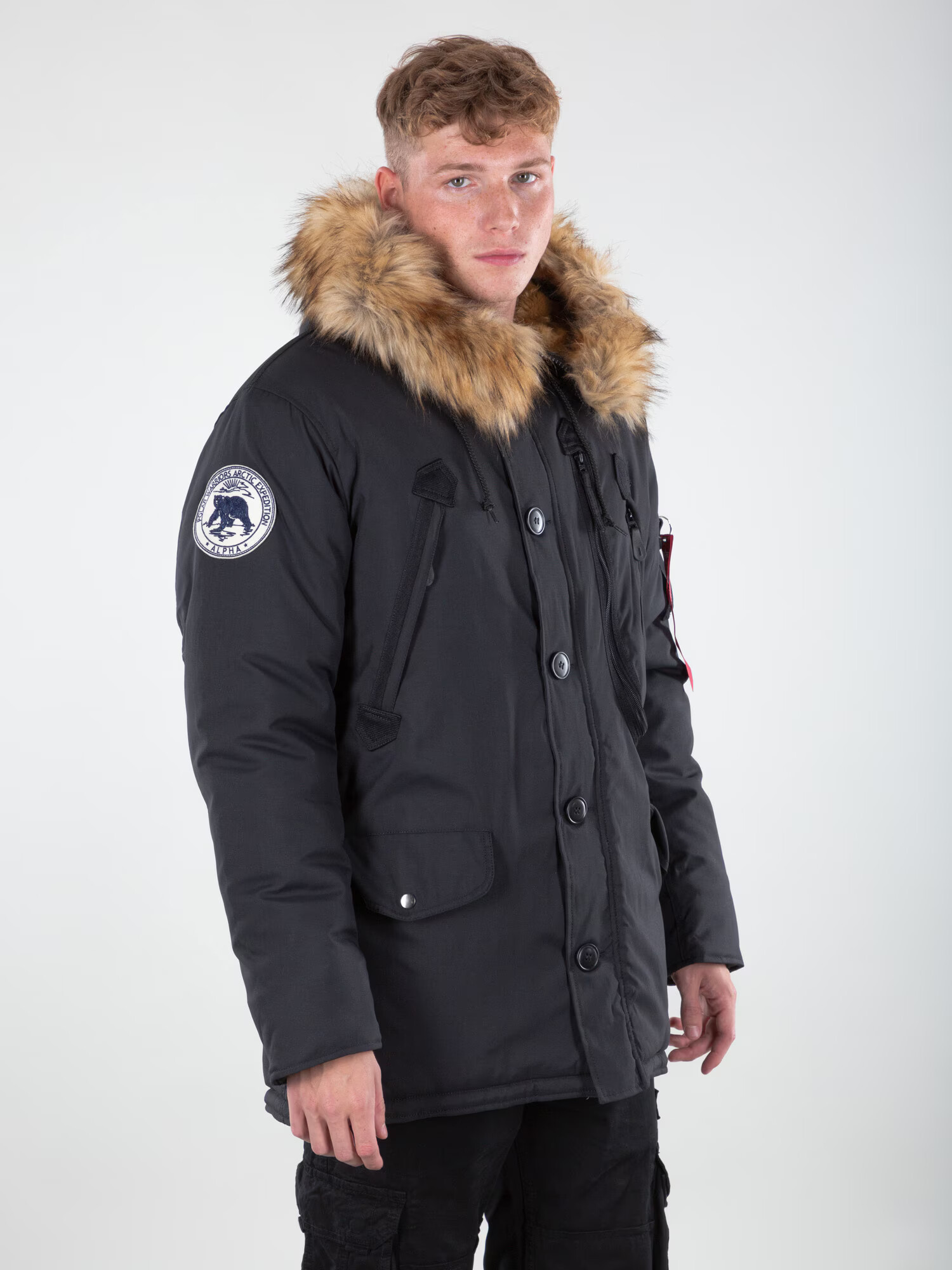 ALPHA INDUSTRIES Zimska jakna 'Polar' rdeča / črna / bela - Pepit.si