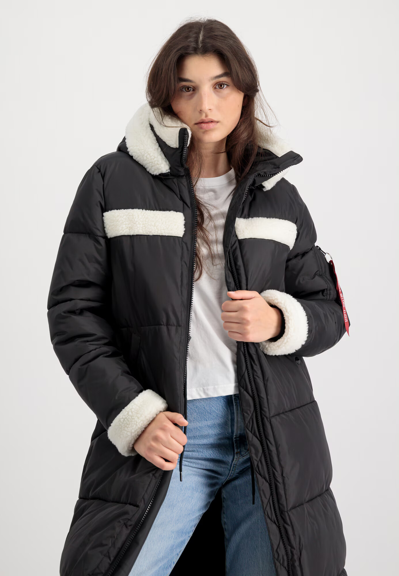 ALPHA INDUSTRIES Zimska jakna rdeča / črna / bela - Pepit.si