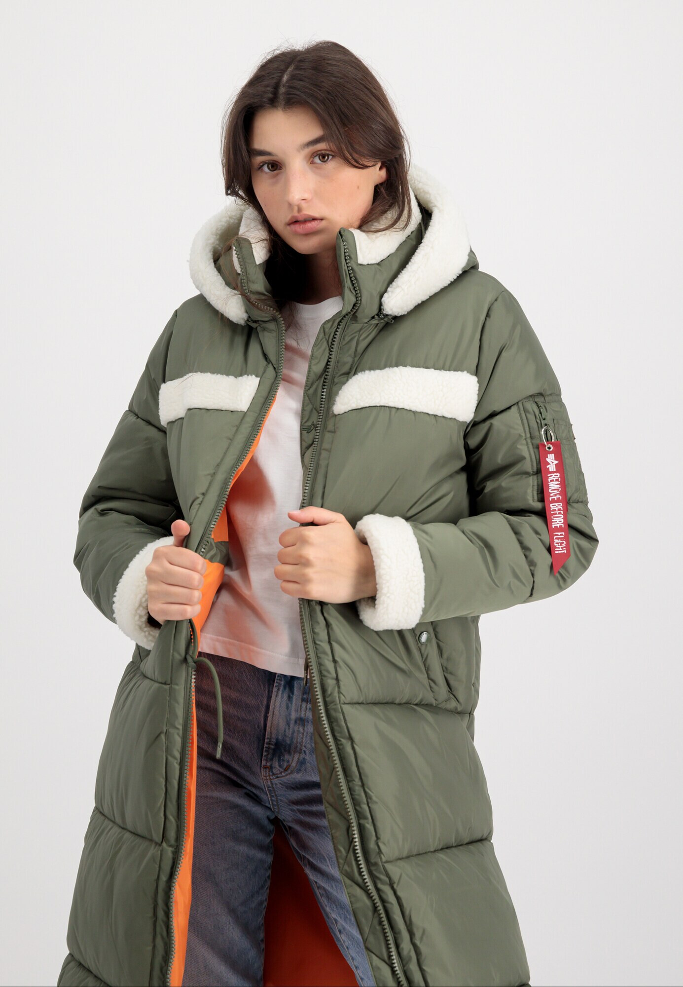 ALPHA INDUSTRIES Zimska jakna zelena / bela - Pepit.si