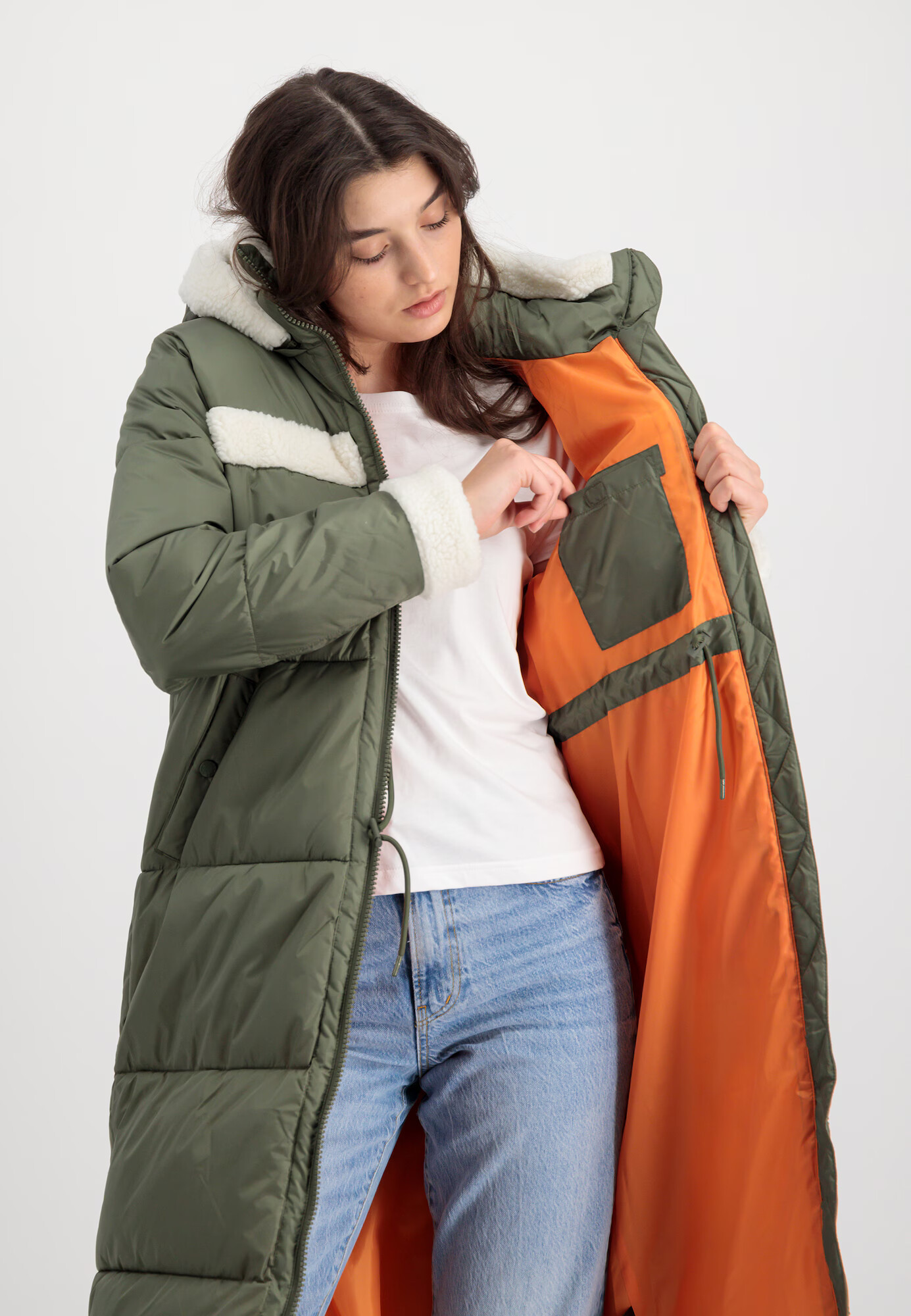 ALPHA INDUSTRIES Zimska jakna zelena / bela - Pepit.si