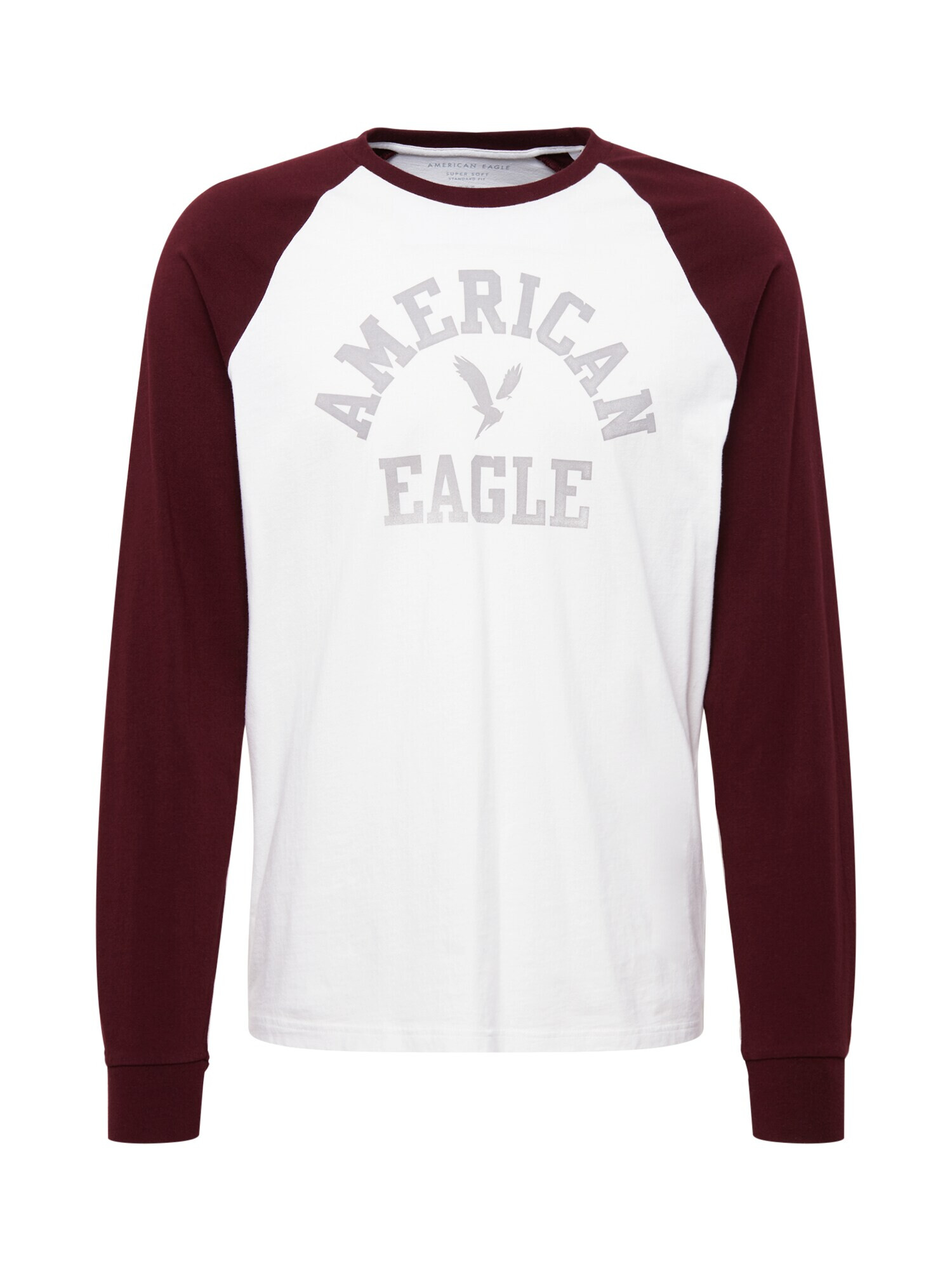 American Eagle Majica siva / burgund / bela - Pepit.si