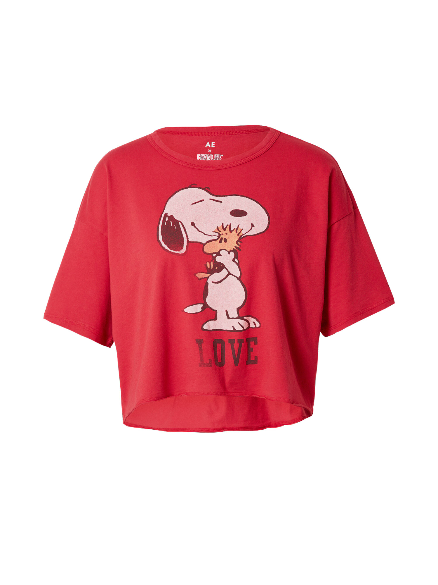 American Eagle Majica 'LOVE SNOOPY' rdeča / črna / bela - Pepit.si