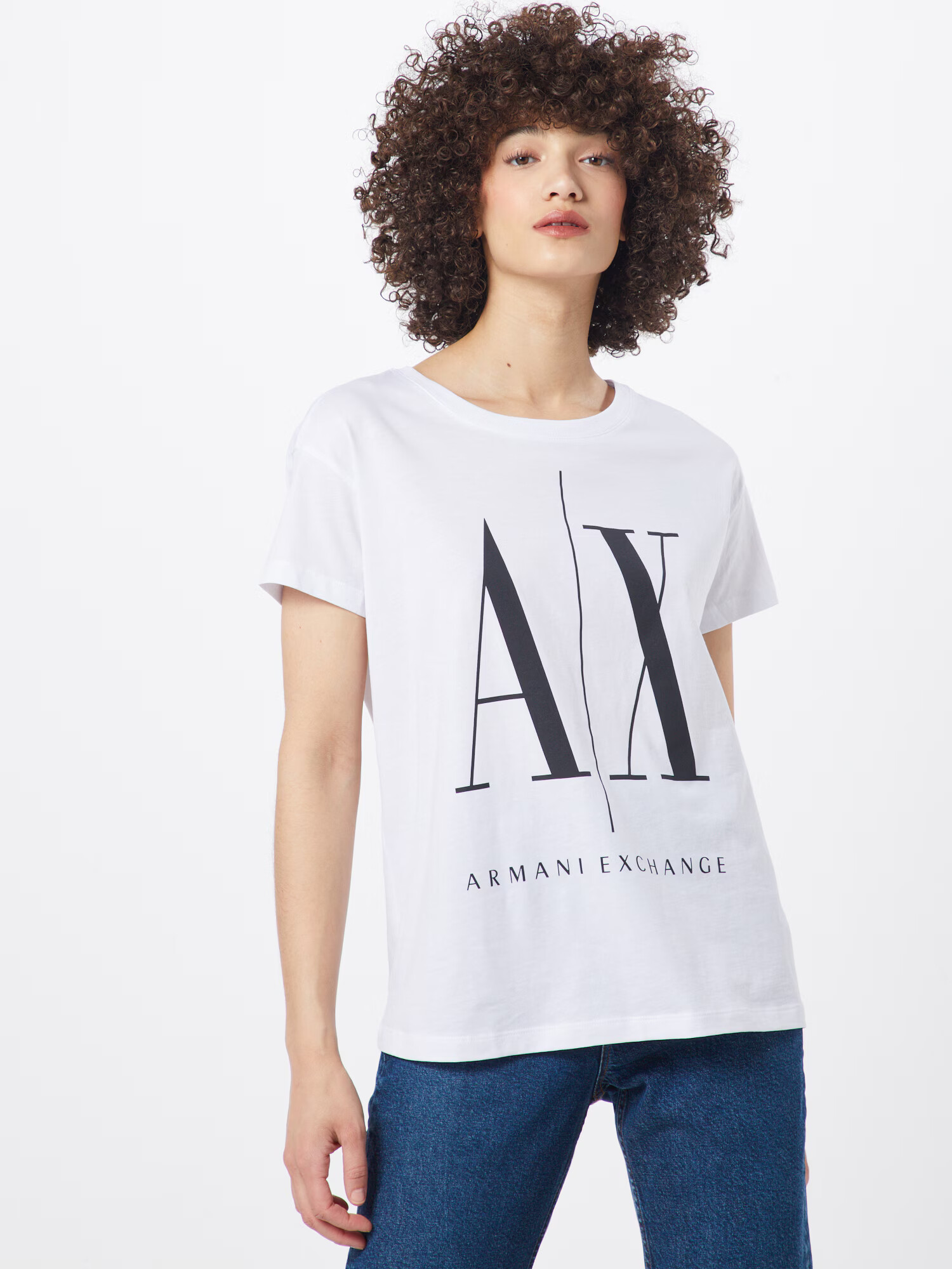 ARMANI EXCHANGE Majica '8NYTCX' črna / bela - Pepit.si