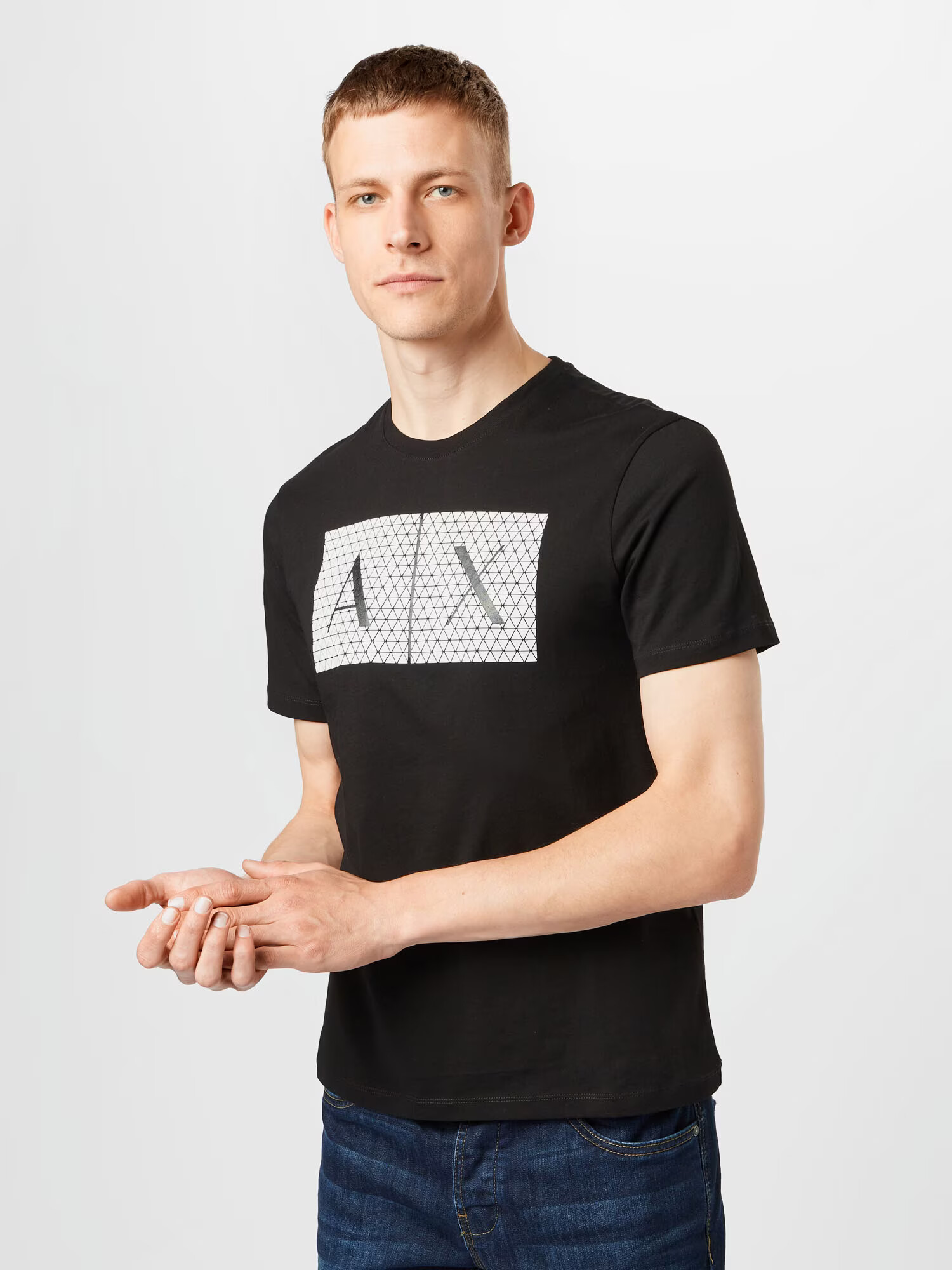 ARMANI EXCHANGE Majica '8NZTCK' črna / bela - Pepit.si