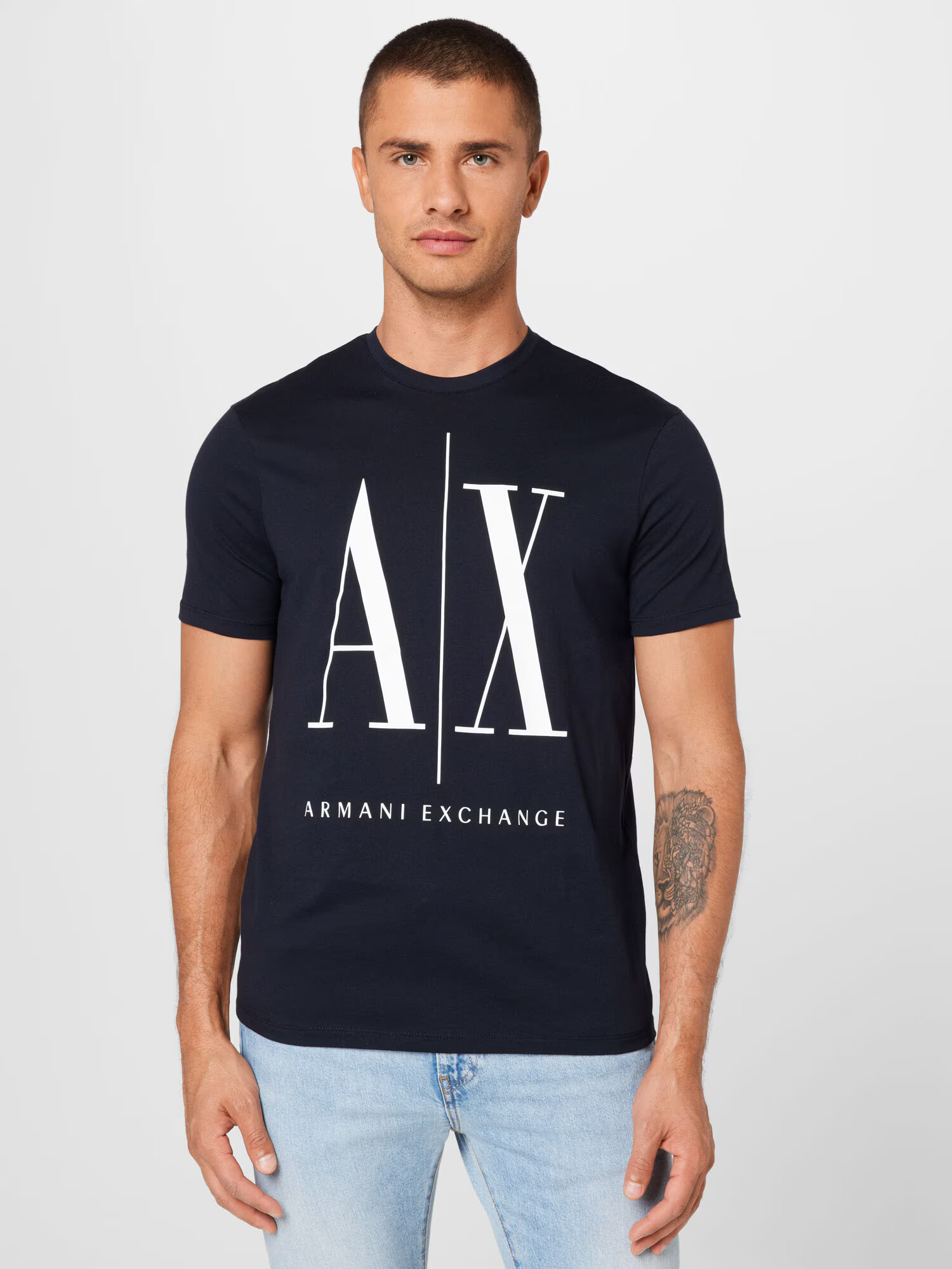 ARMANI EXCHANGE Majica '8NZTPA' nočno modra / bela - Pepit.si