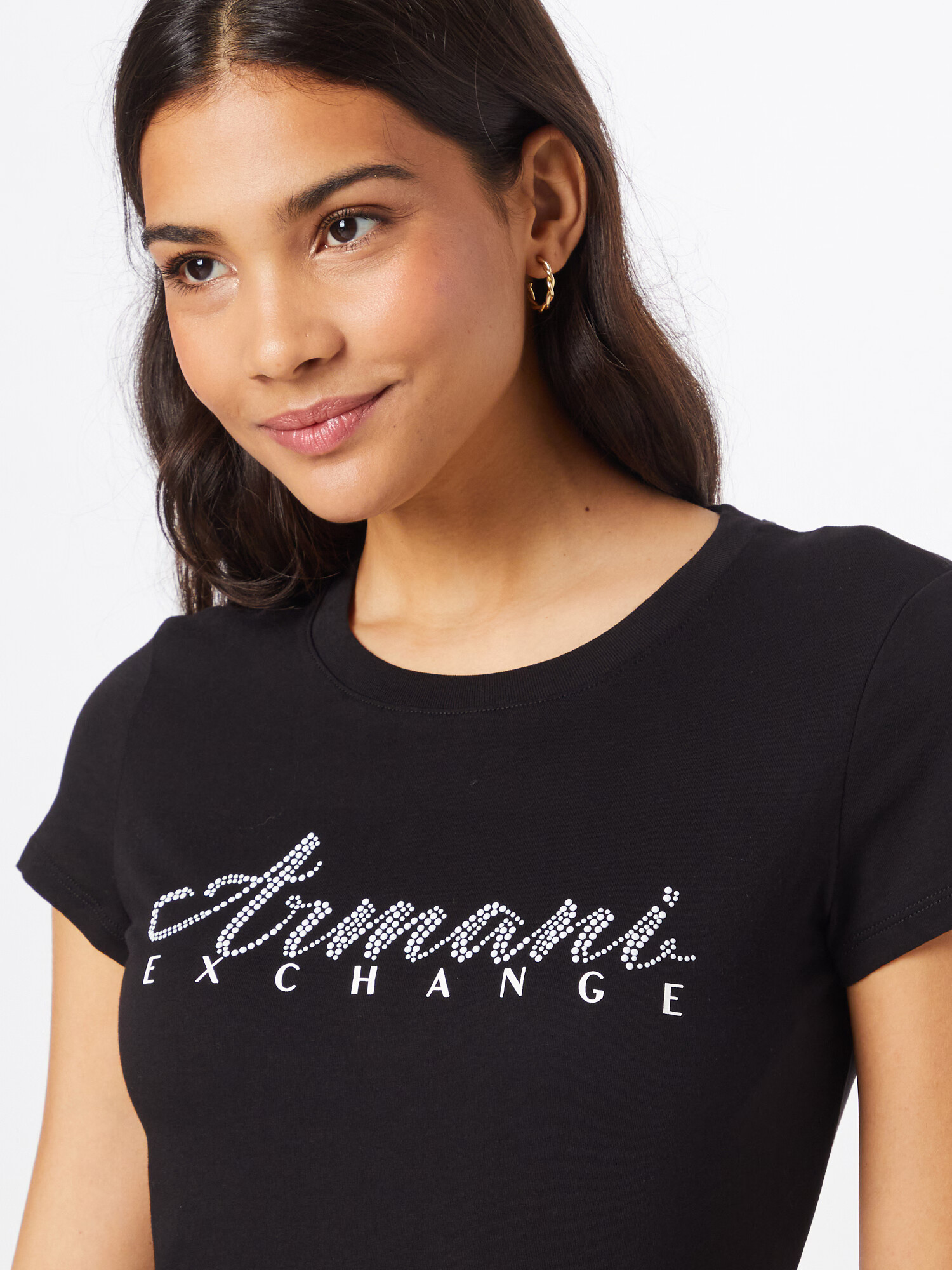 ARMANI EXCHANGE Majica črna / bela - Pepit.si