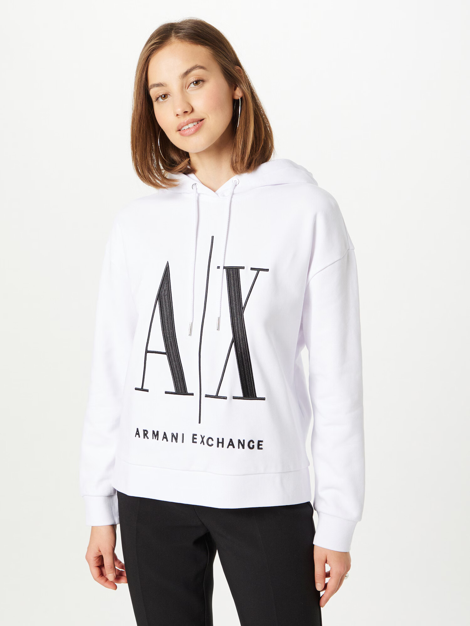 ARMANI EXCHANGE Majica črna / bela - Pepit.si