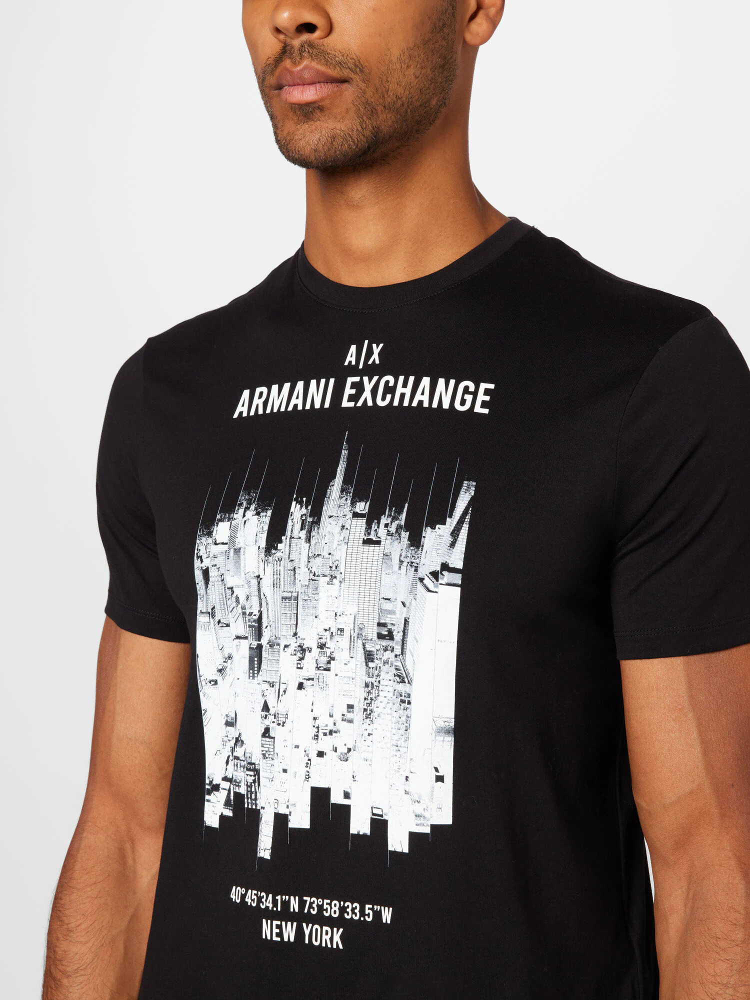 ARMANI EXCHANGE Majica črna / bela - Pepit.si