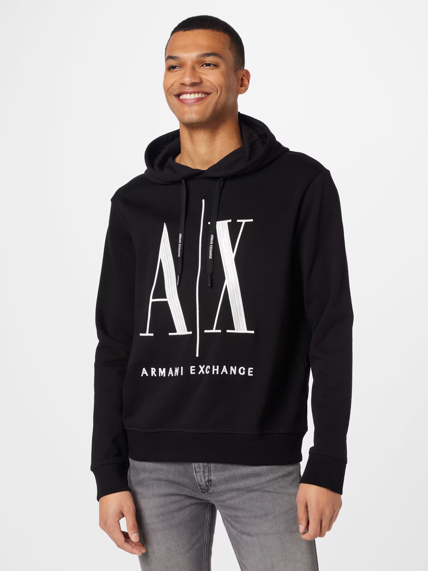 ARMANI EXCHANGE Majica črna / bela - Pepit.si