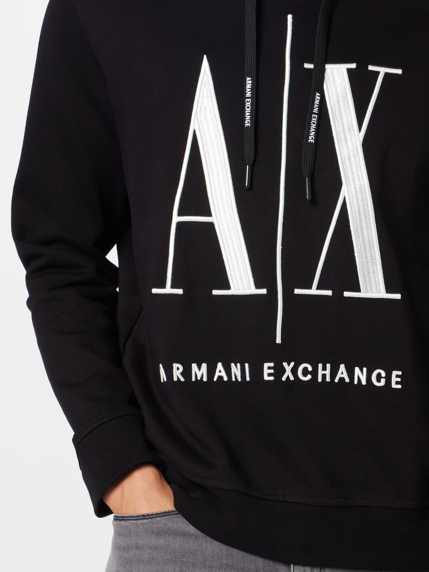 ARMANI EXCHANGE Majica črna / bela - Pepit.si